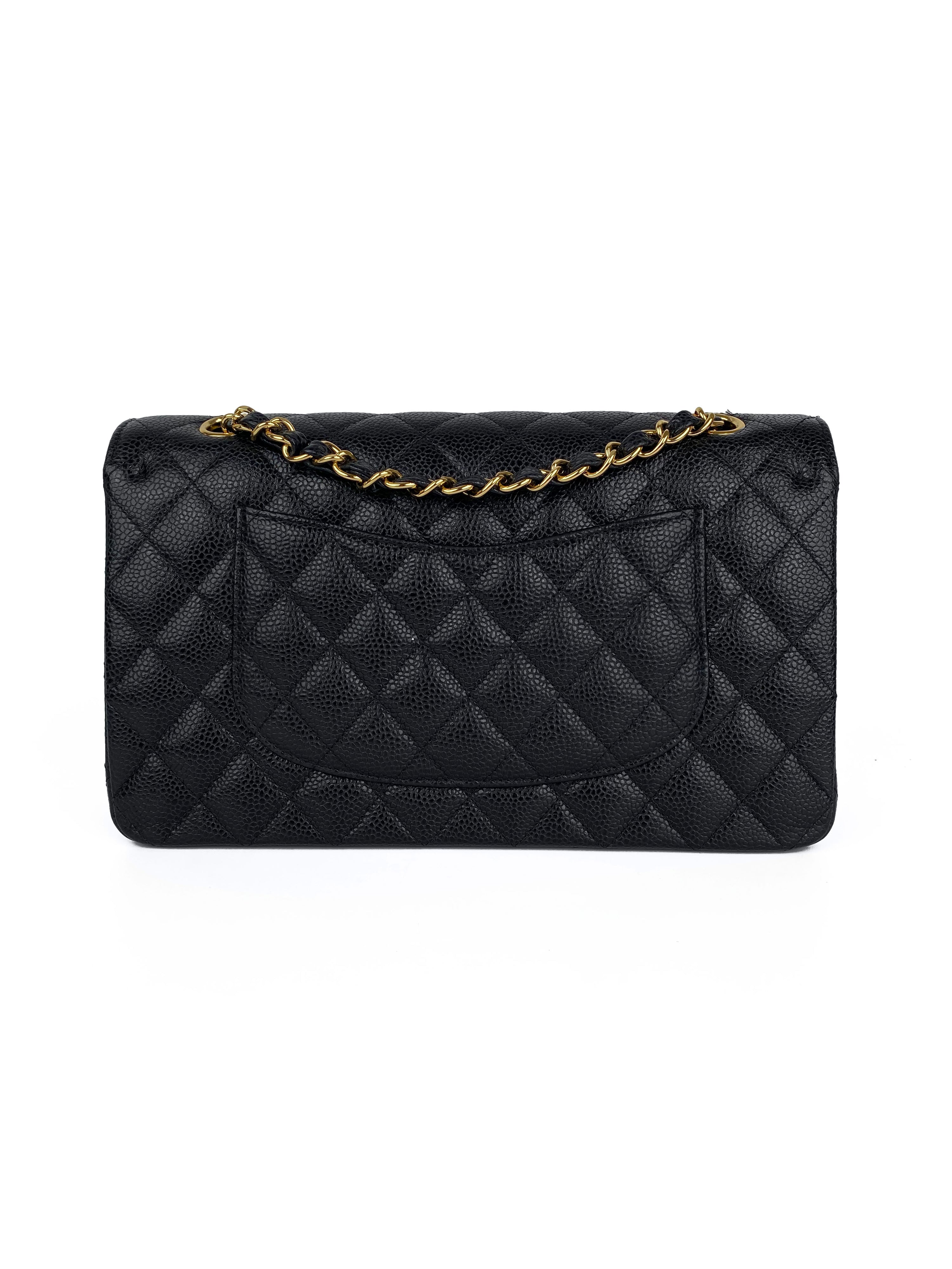 Chanel Medium Black Caviar Classic Flap Bag GHW