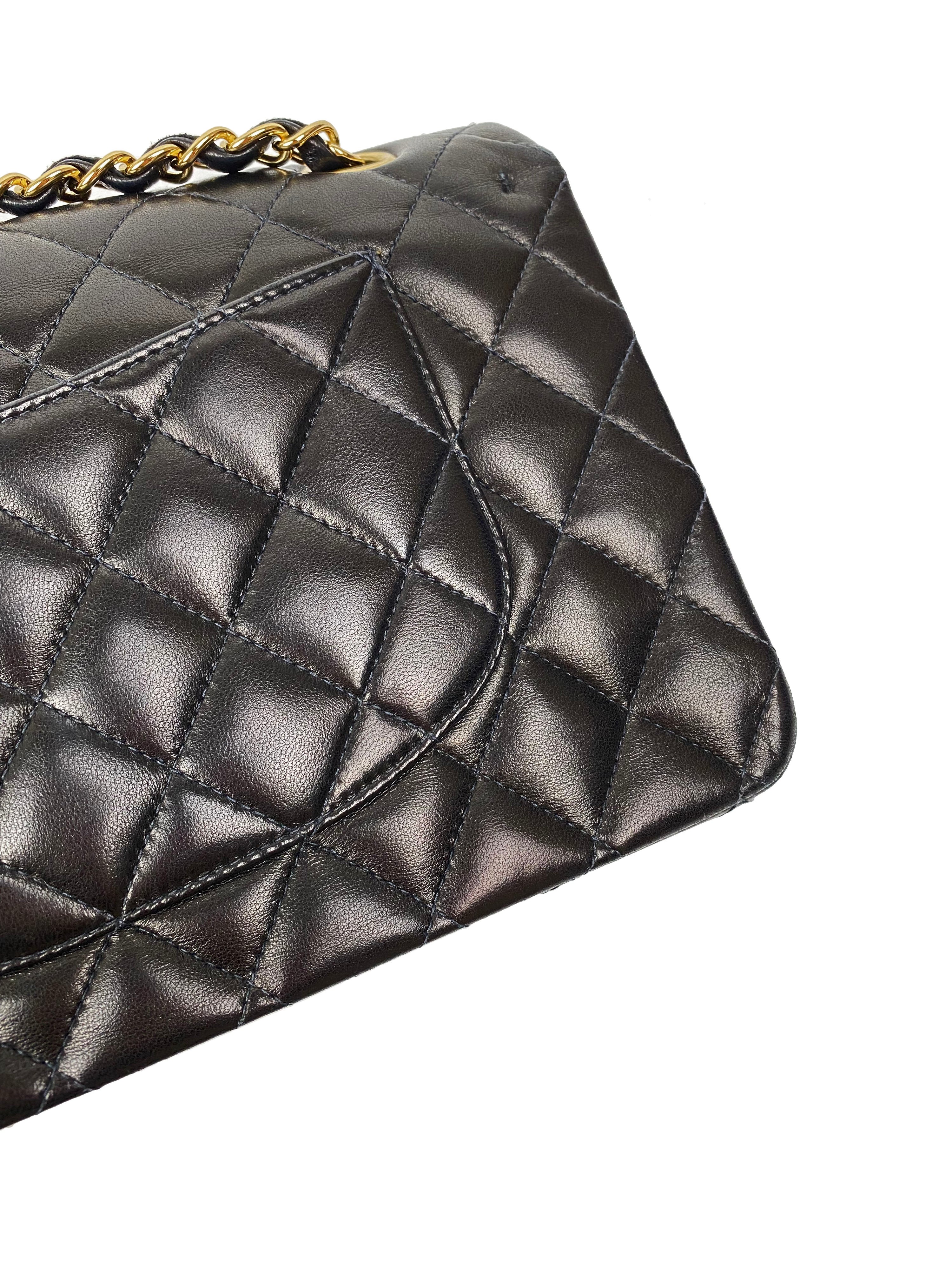 Chanel Medium Black Lambskin Classic Flap Bag