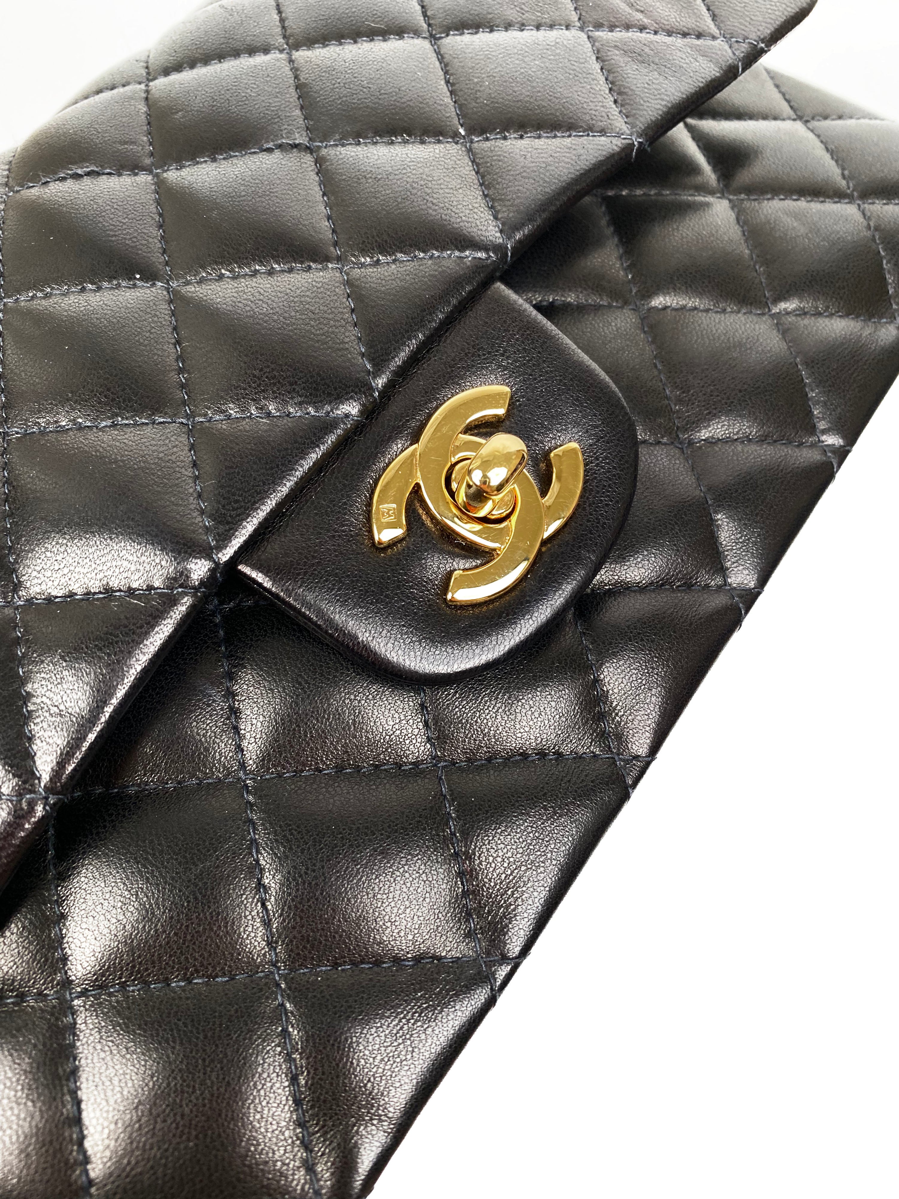 Chanel Medium Black Lambskin Classic Flap Bag