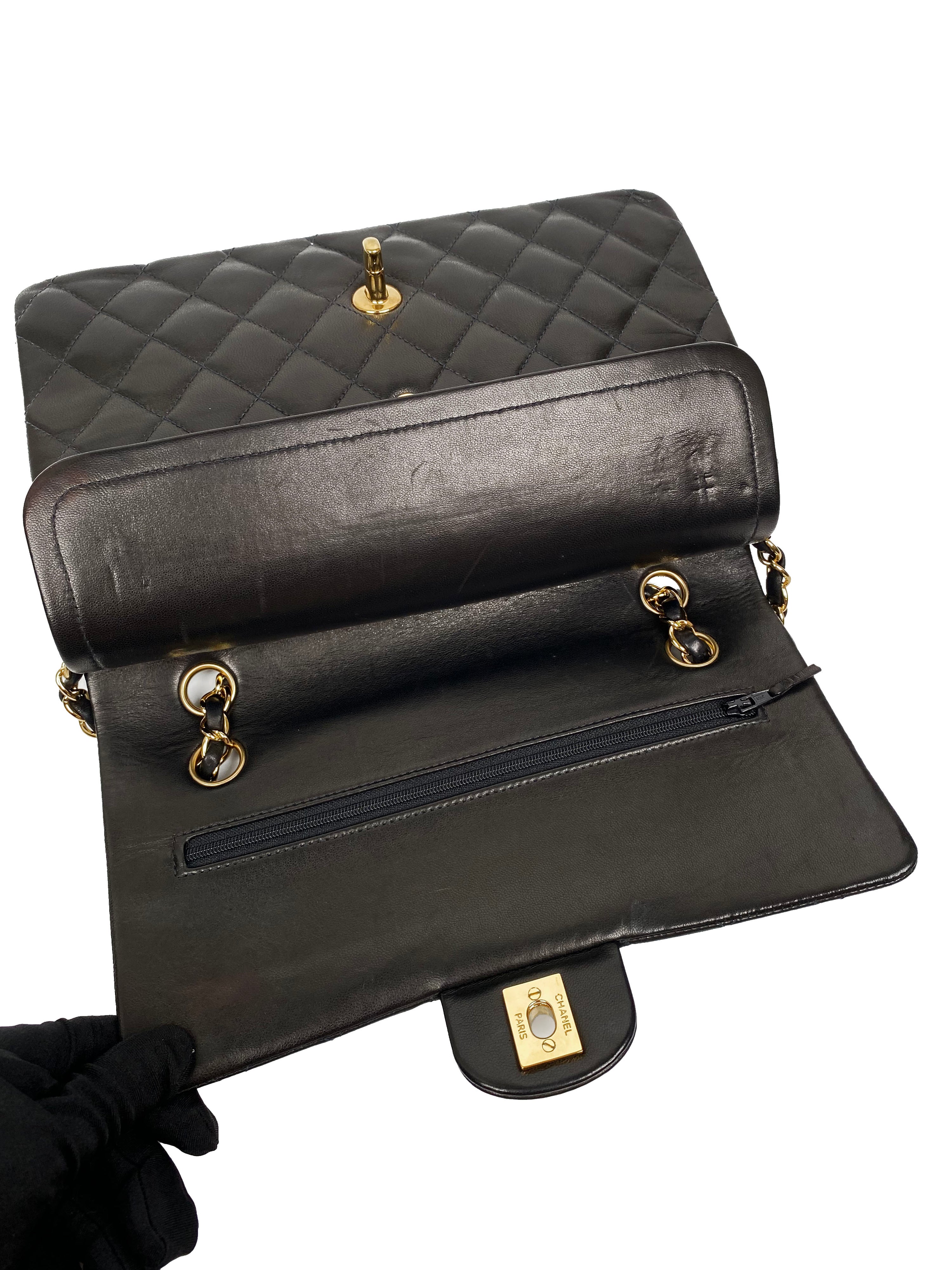 Chanel Medium Black Lambskin Classic Flap Bag