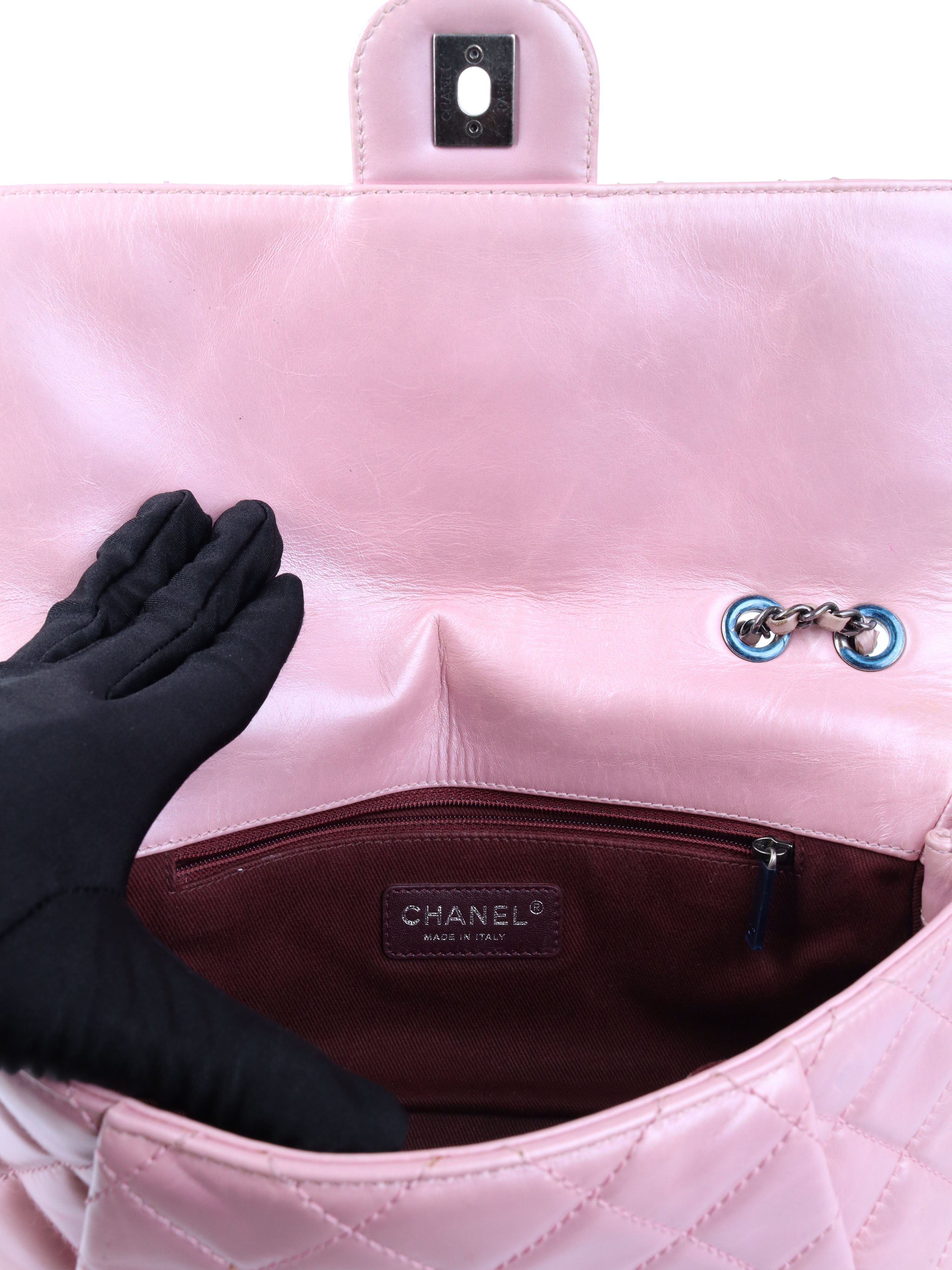 Chanel Medium Pink Metallic Flap Bag