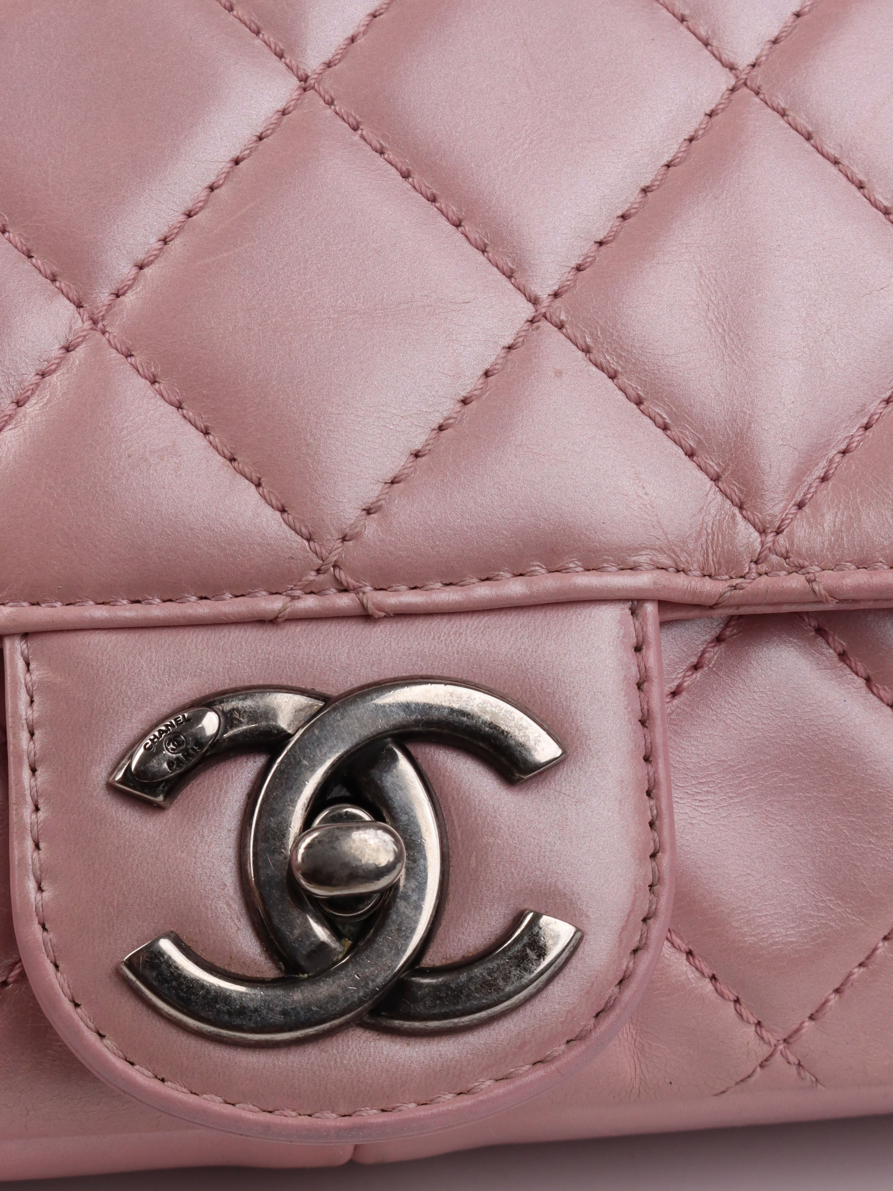 Chanel Medium Pink Metallic Flap Bag