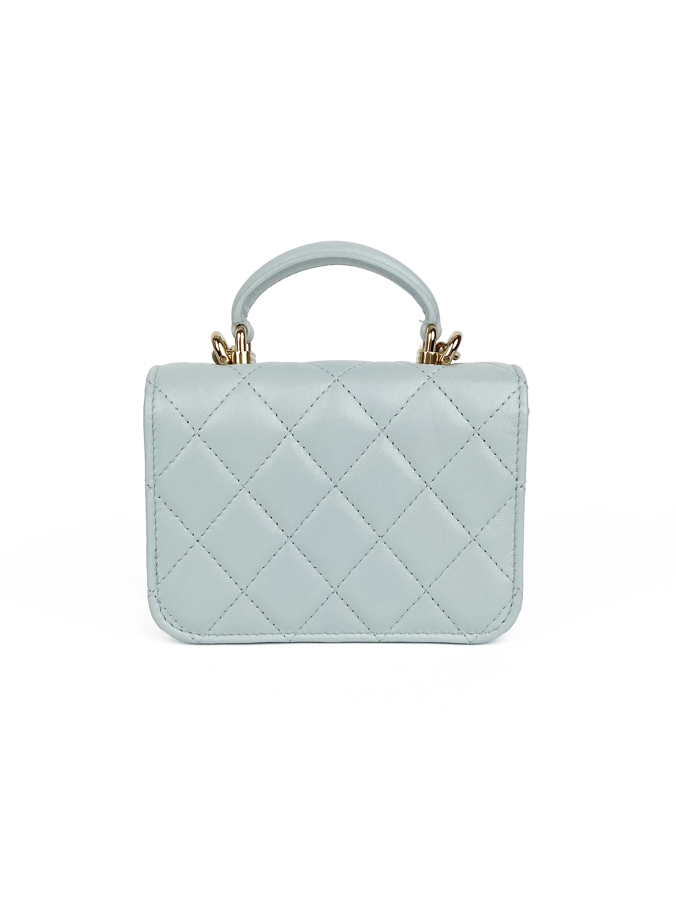 Chanel Mini Light Blue Flap Bag with Handle