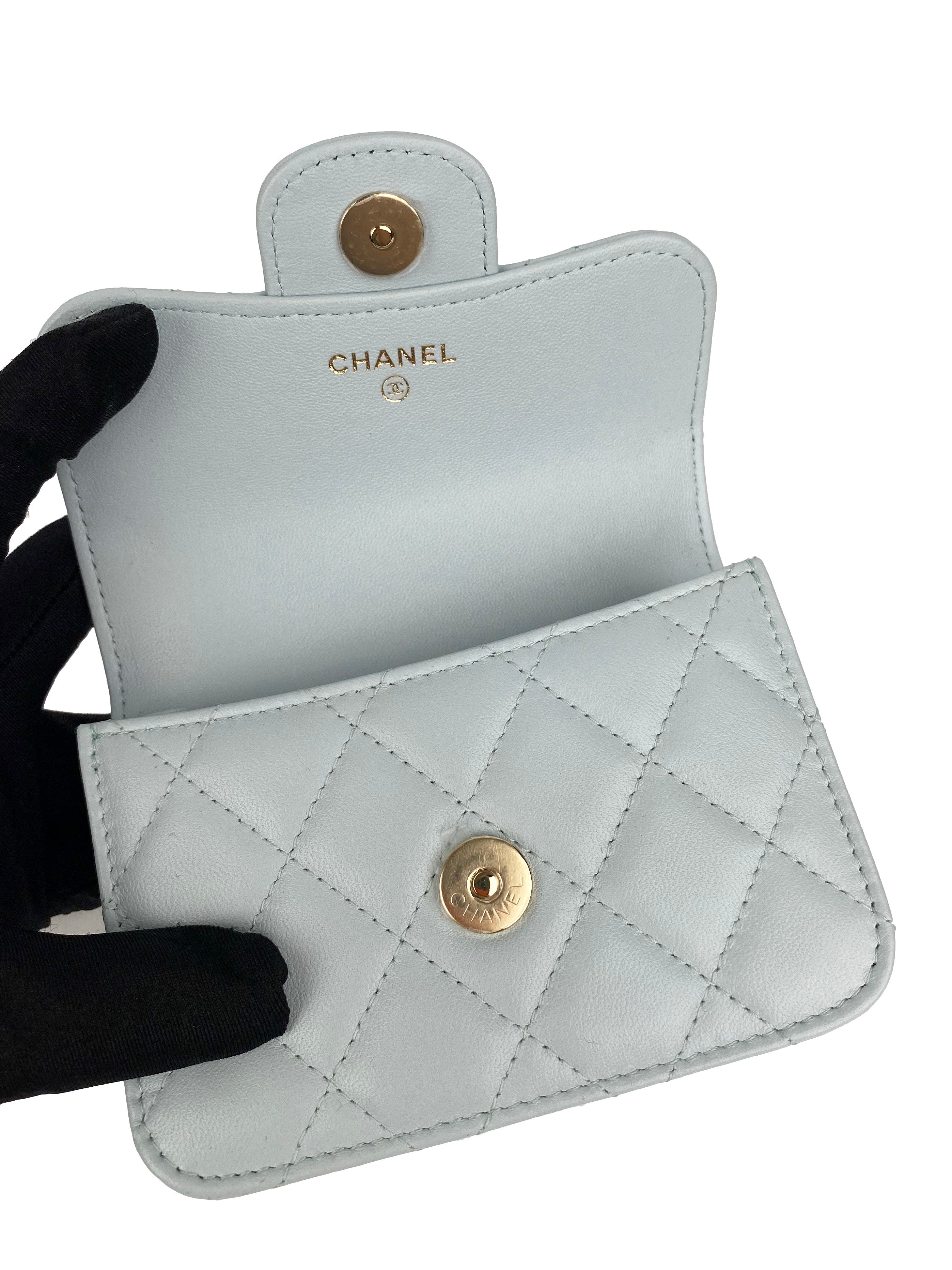 Chanel Mini Light Blue Flap Bag with Handle