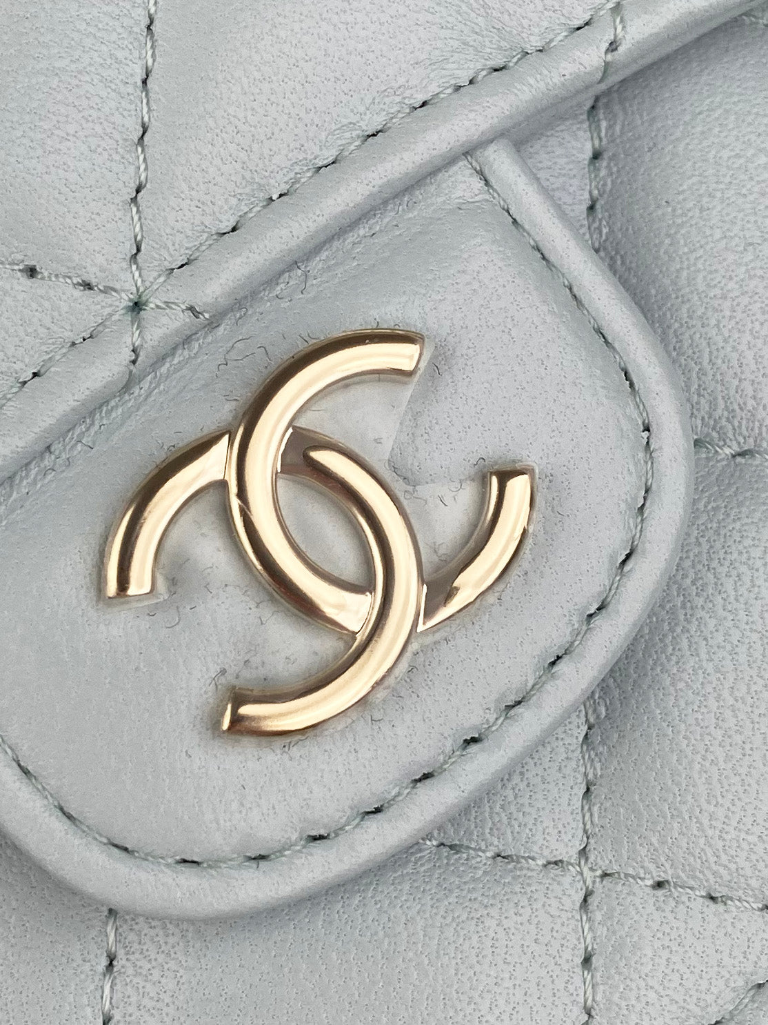 Chanel Mini Light Blue Flap Bag with Handle