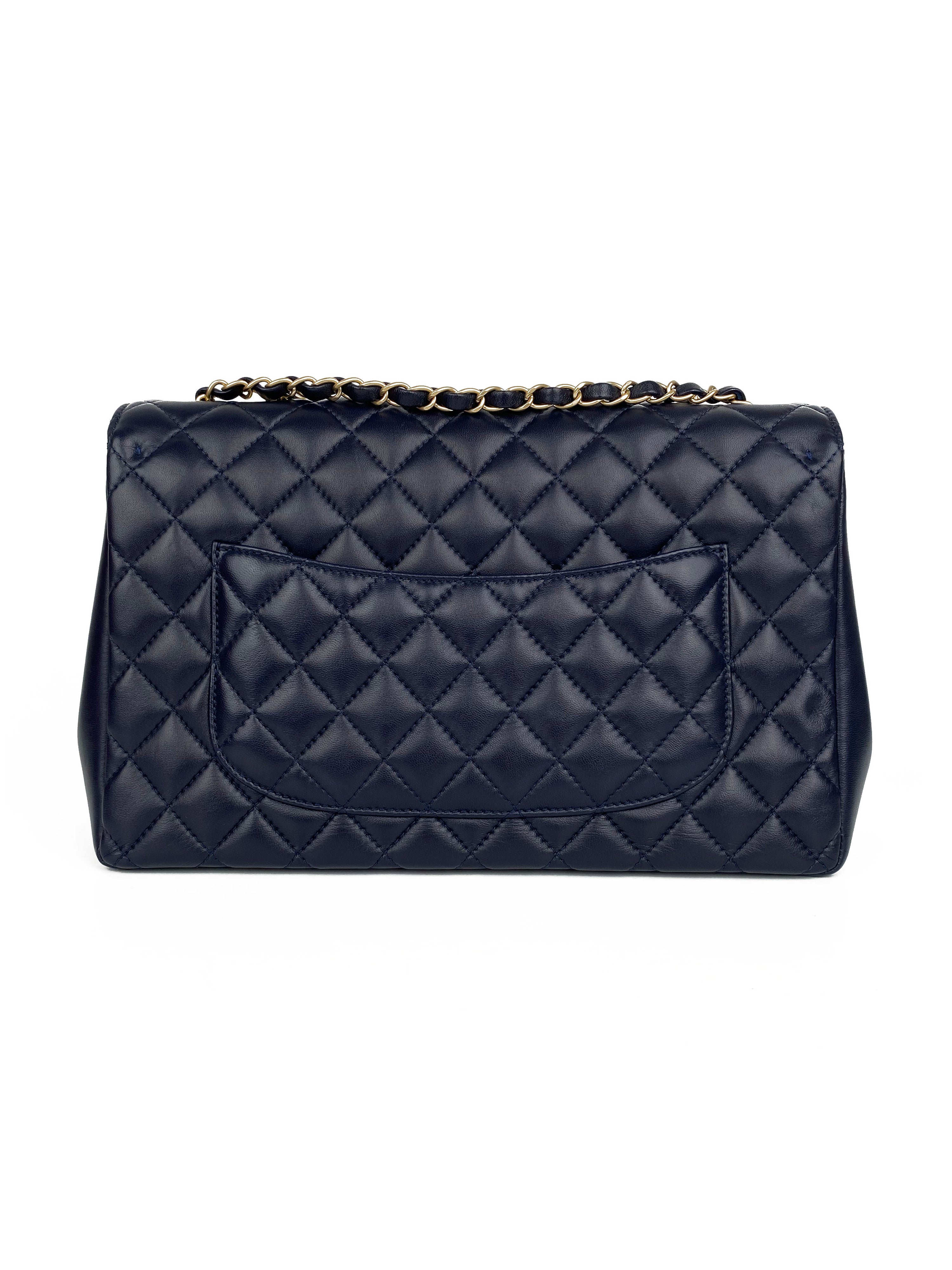 Chanel Navy Jumbo Mademoiselle Chic Flap Bag