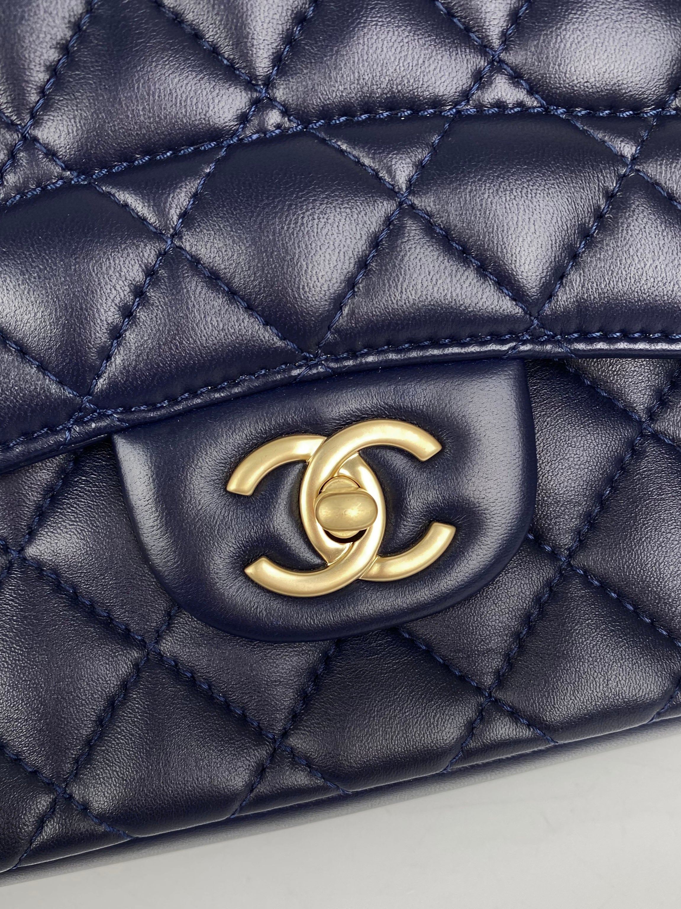 Chanel Navy Jumbo Mademoiselle Chic Flap Bag