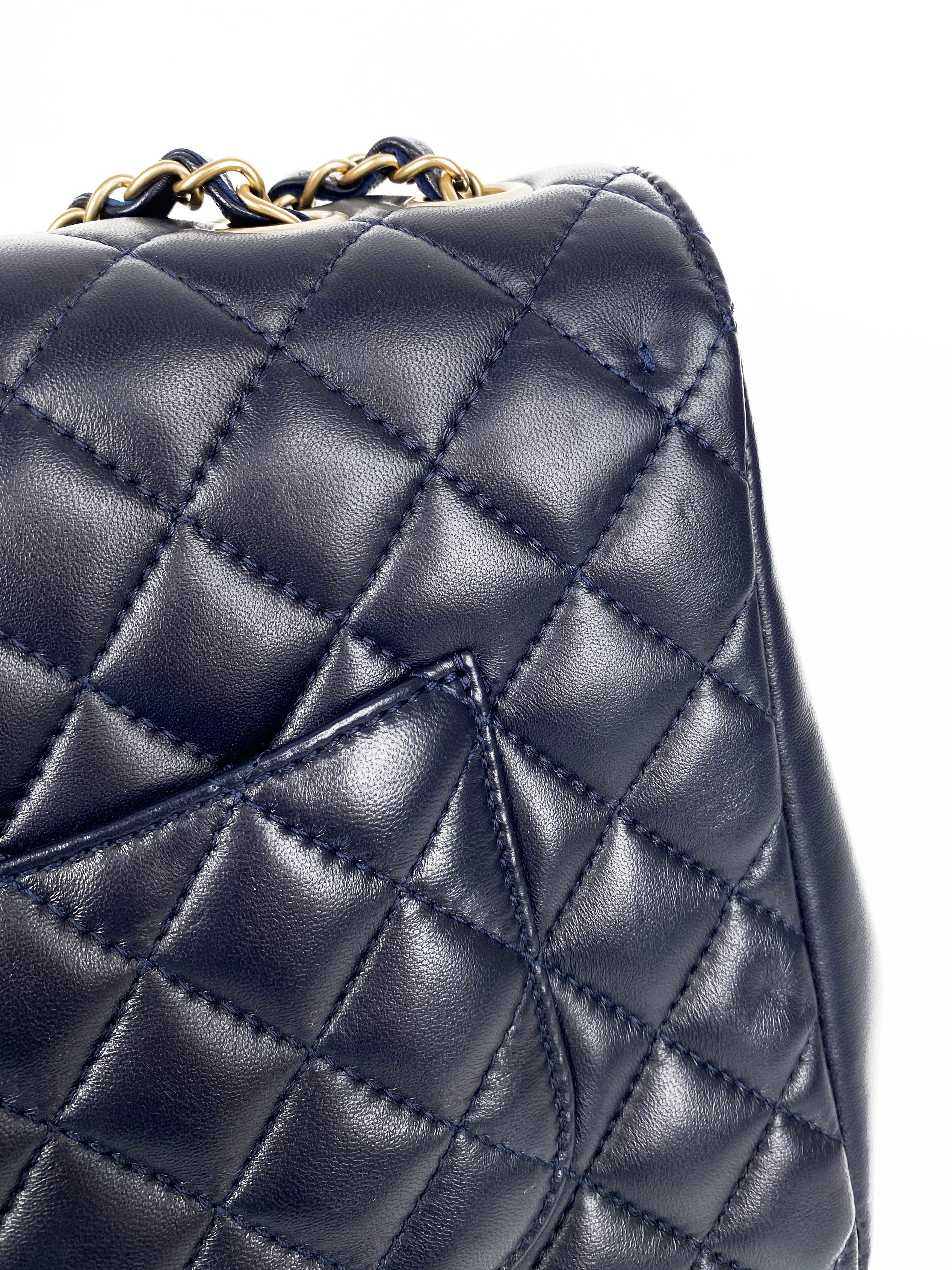 Chanel Navy Jumbo Mademoiselle Chic Flap Bag