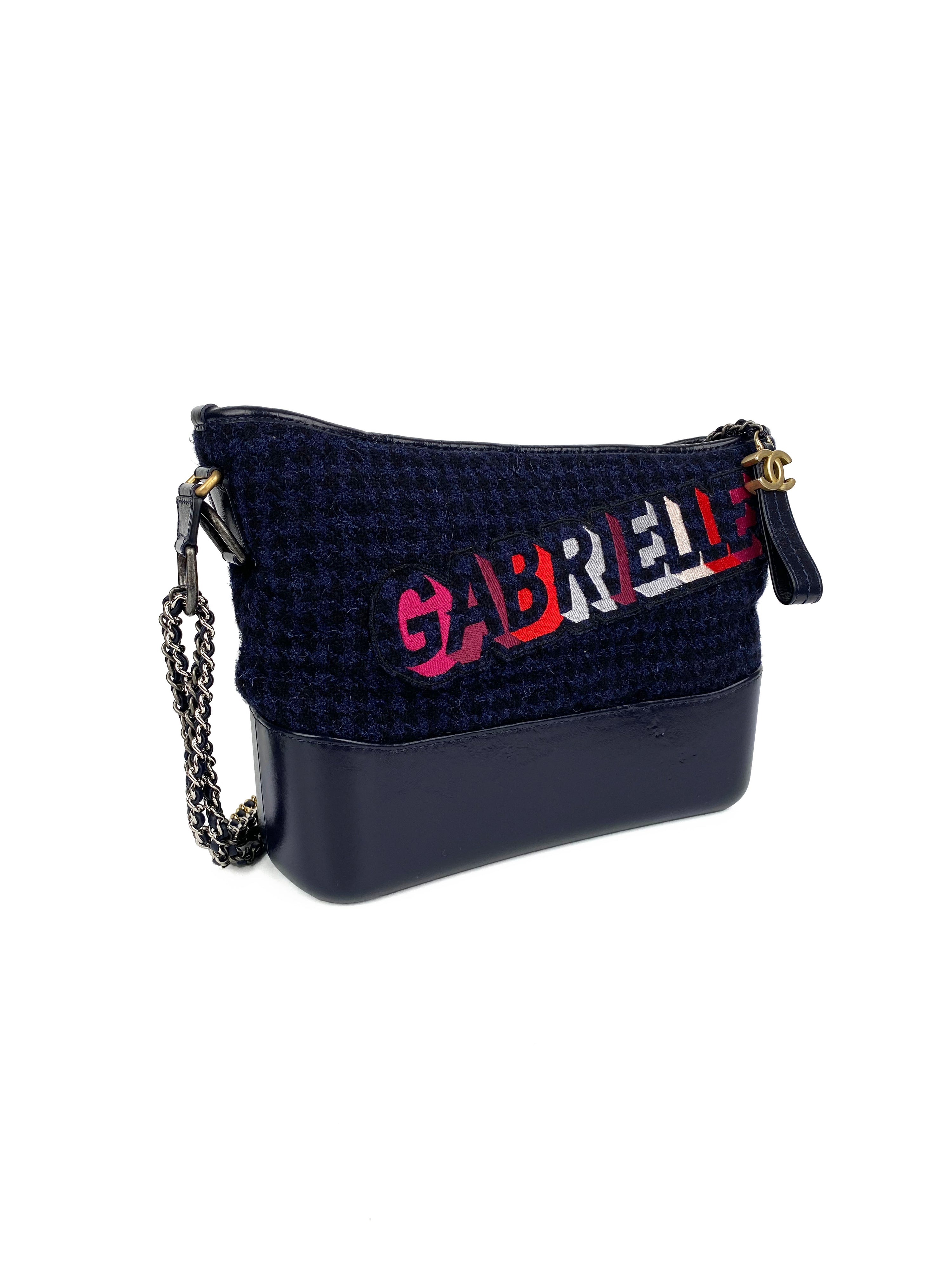 Chanel Navy Tweed Gabrielle Bag