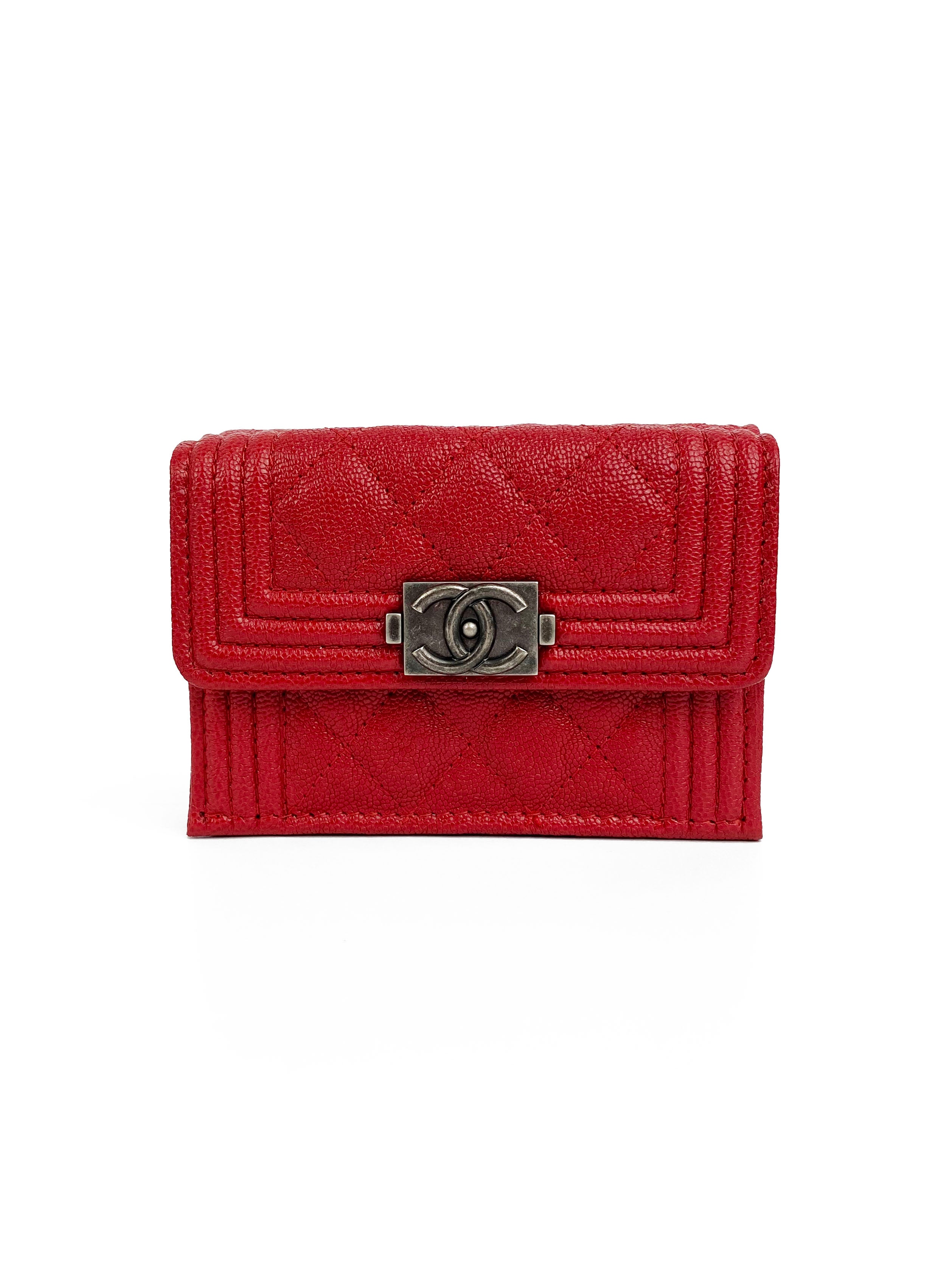 Chanel Red Boy Compact Wallet