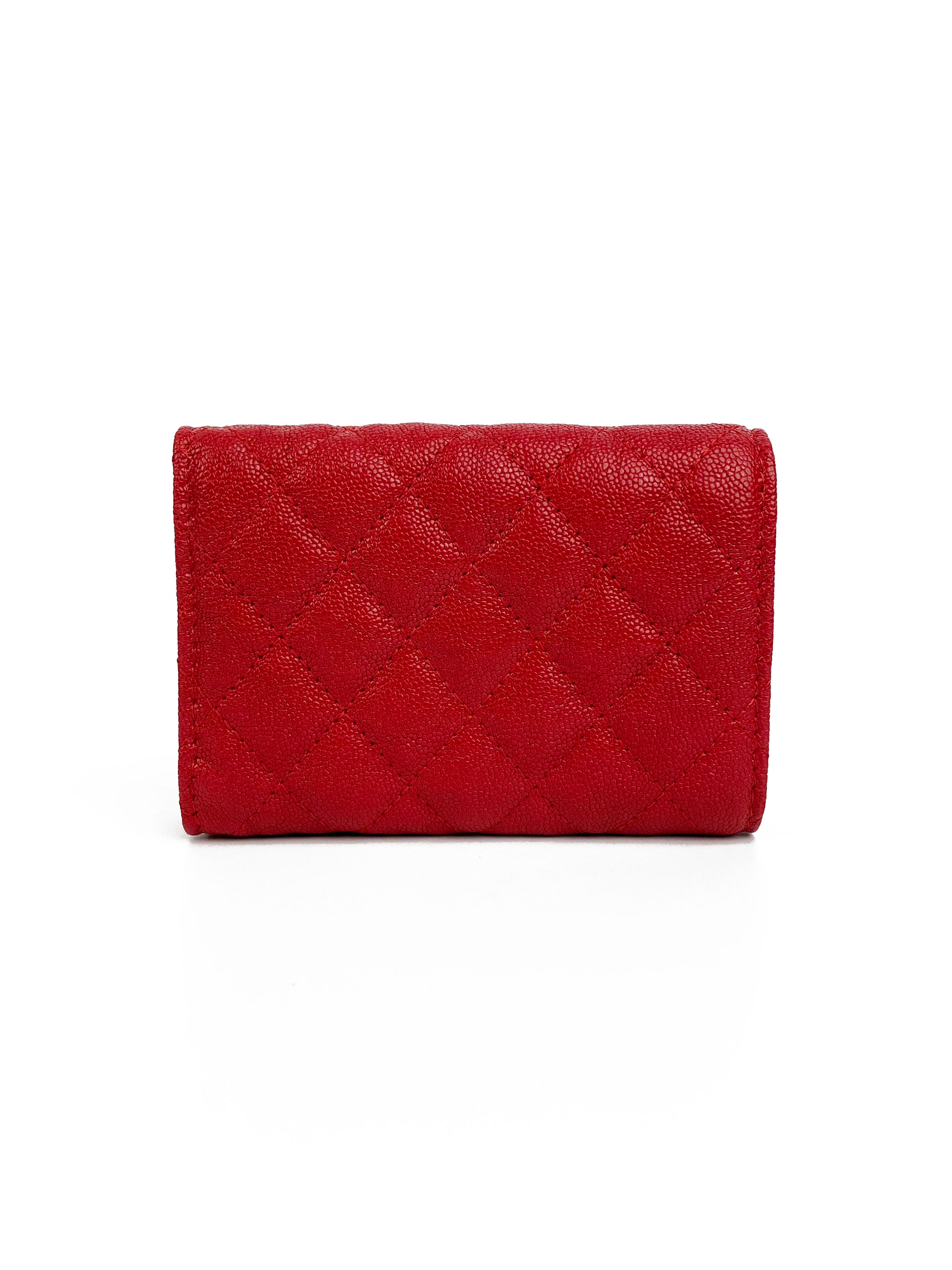 Chanel Red Boy Compact Wallet