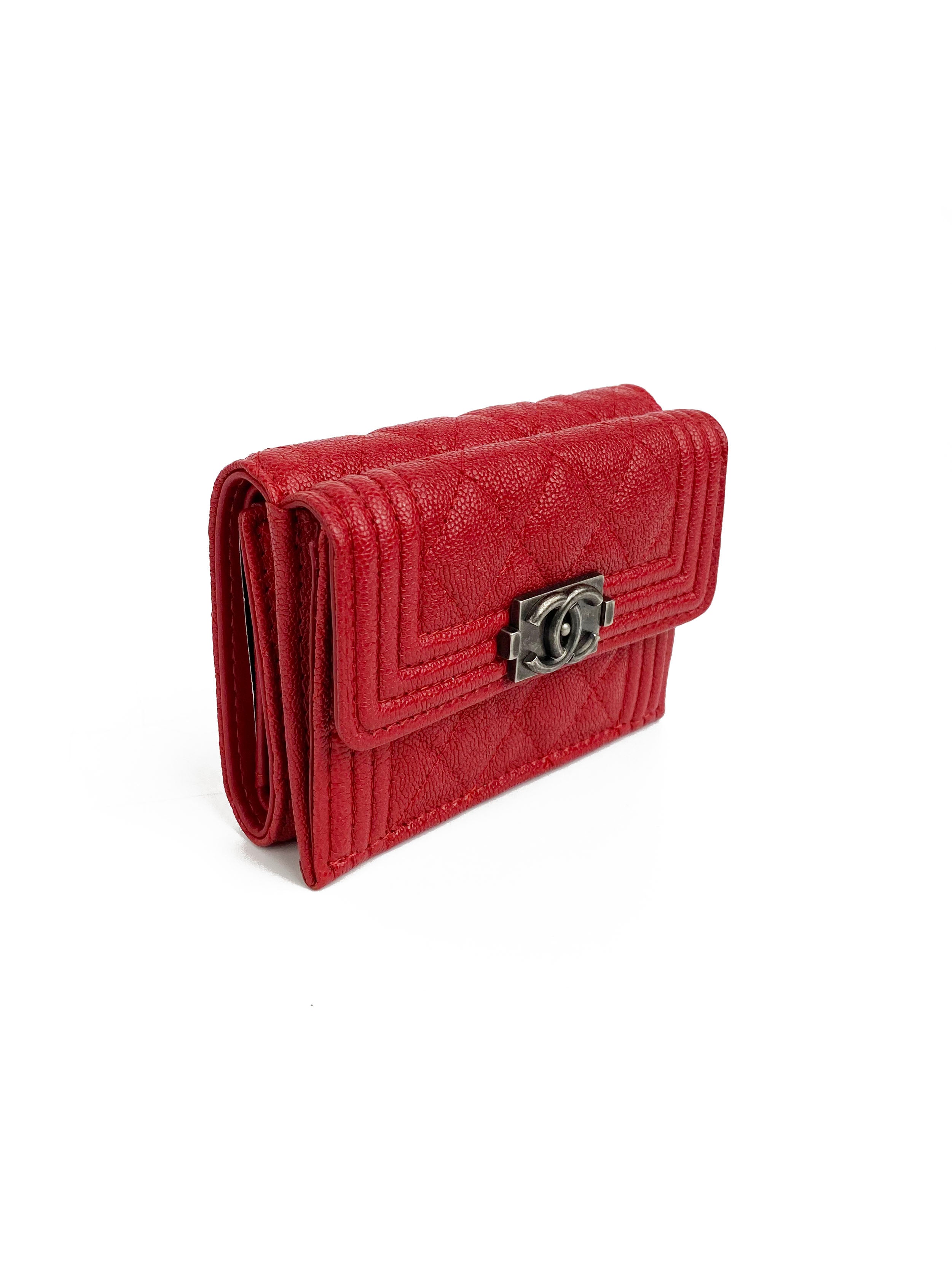 Chanel Red Boy Compact Wallet