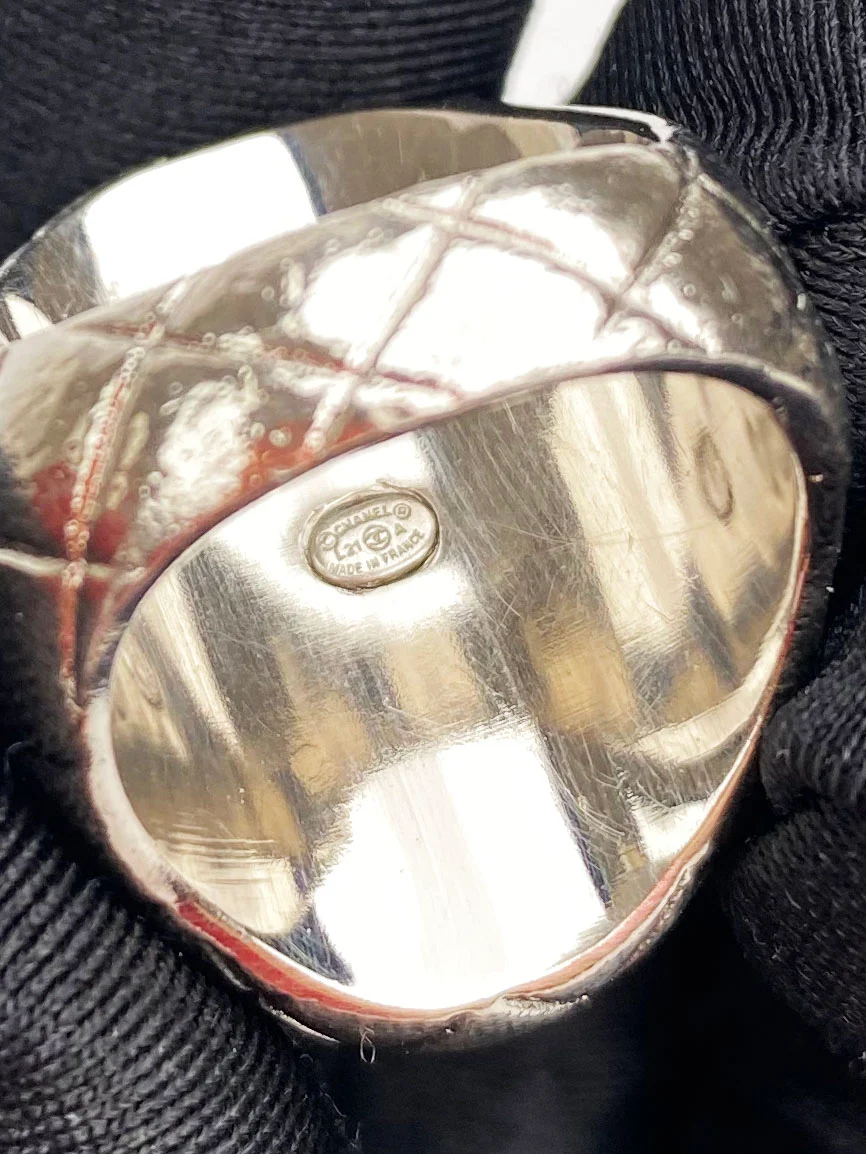 Chanel Silver  Gold Crown Ring