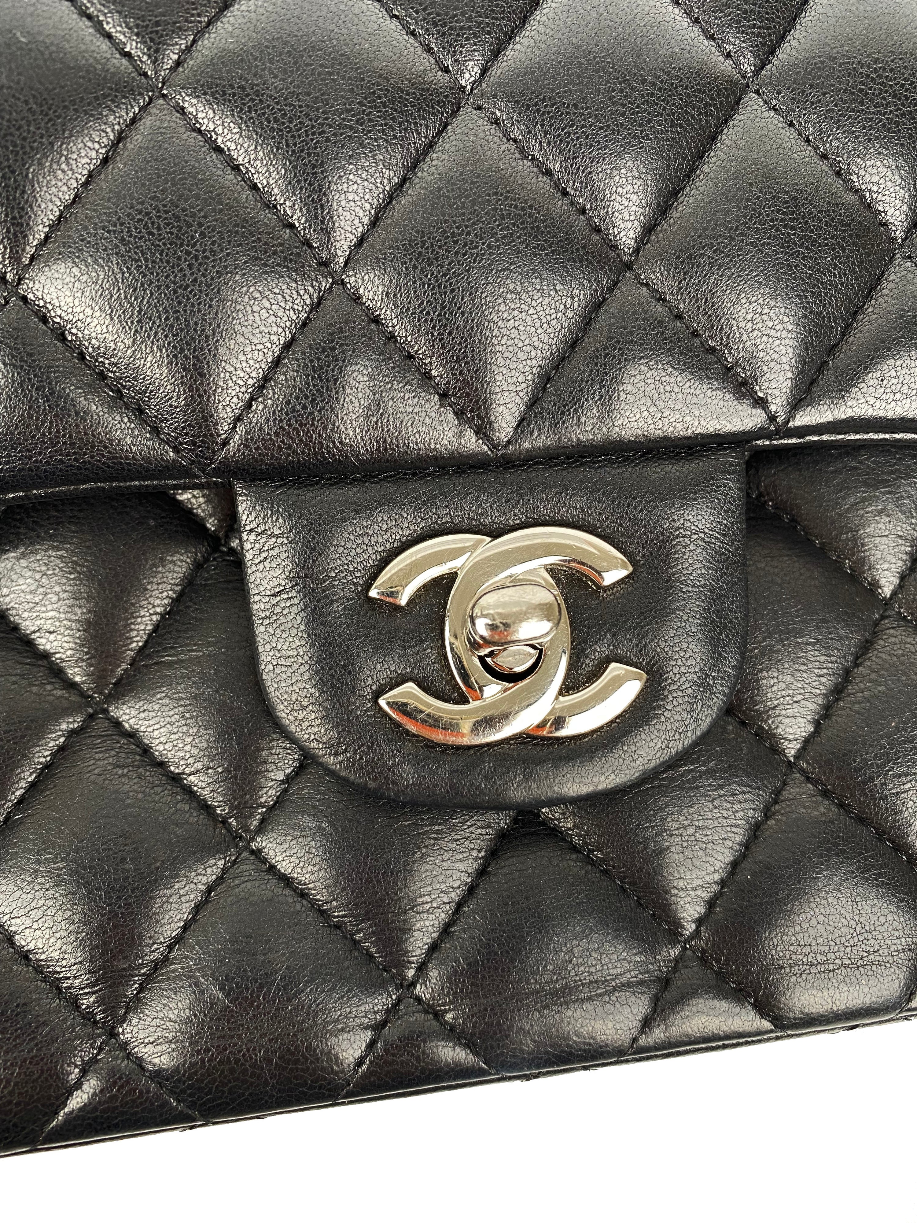 Chanel Small Black Lambskin Classic Flap Bag