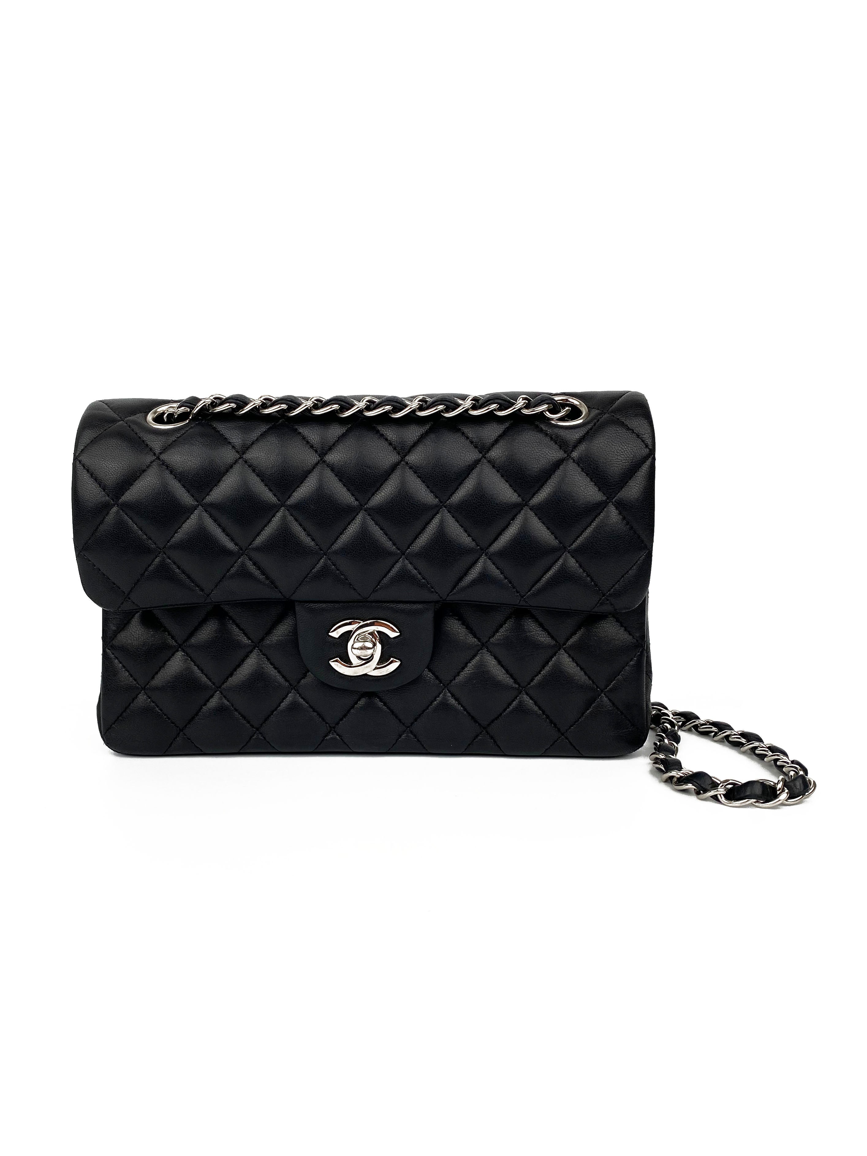 Chanel Small Black Lambskin Classic Flap Bag