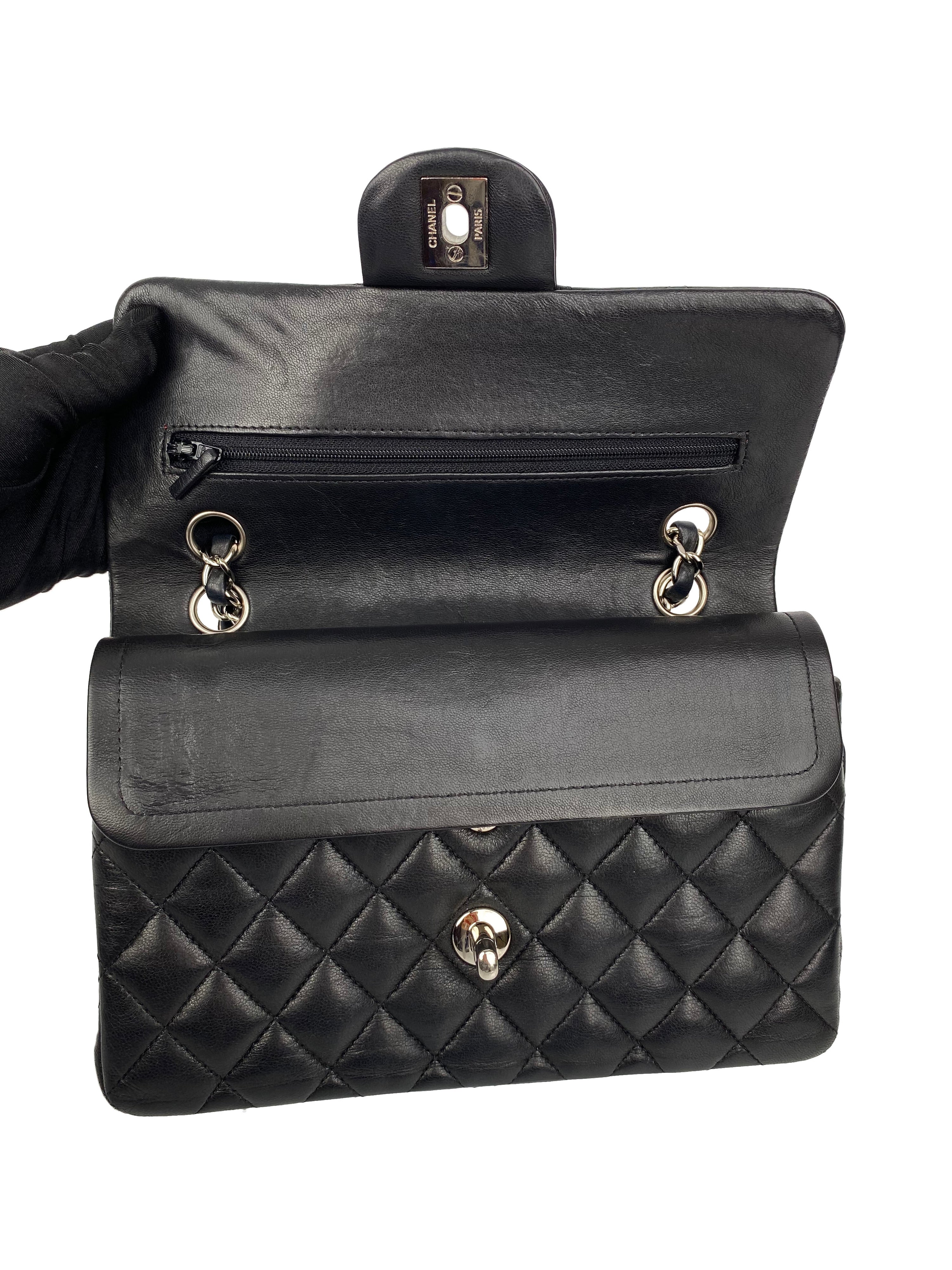 Chanel Small Black Lambskin Classic Flap Bag