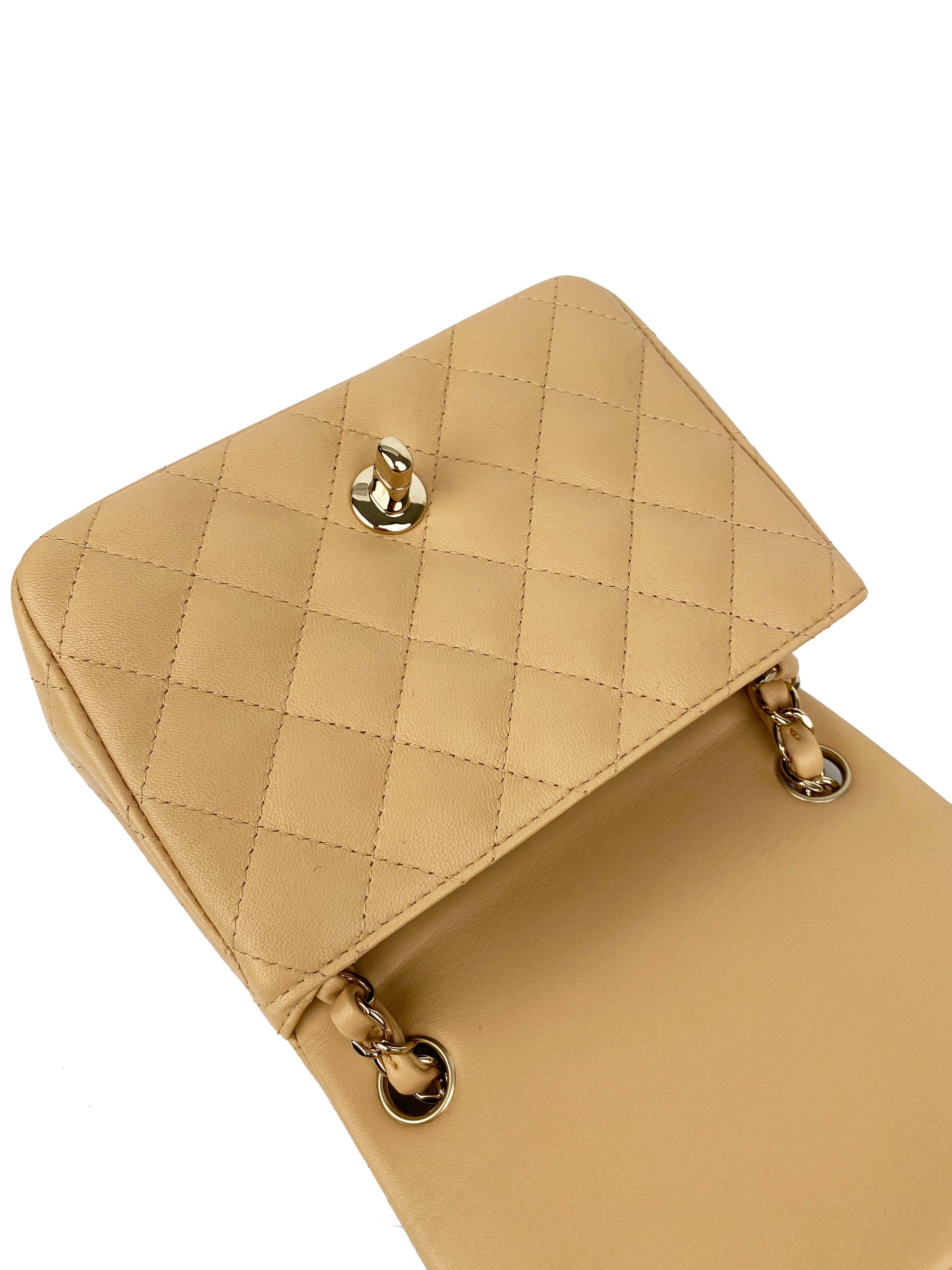 Chanel Small Square Nude Flap Bag