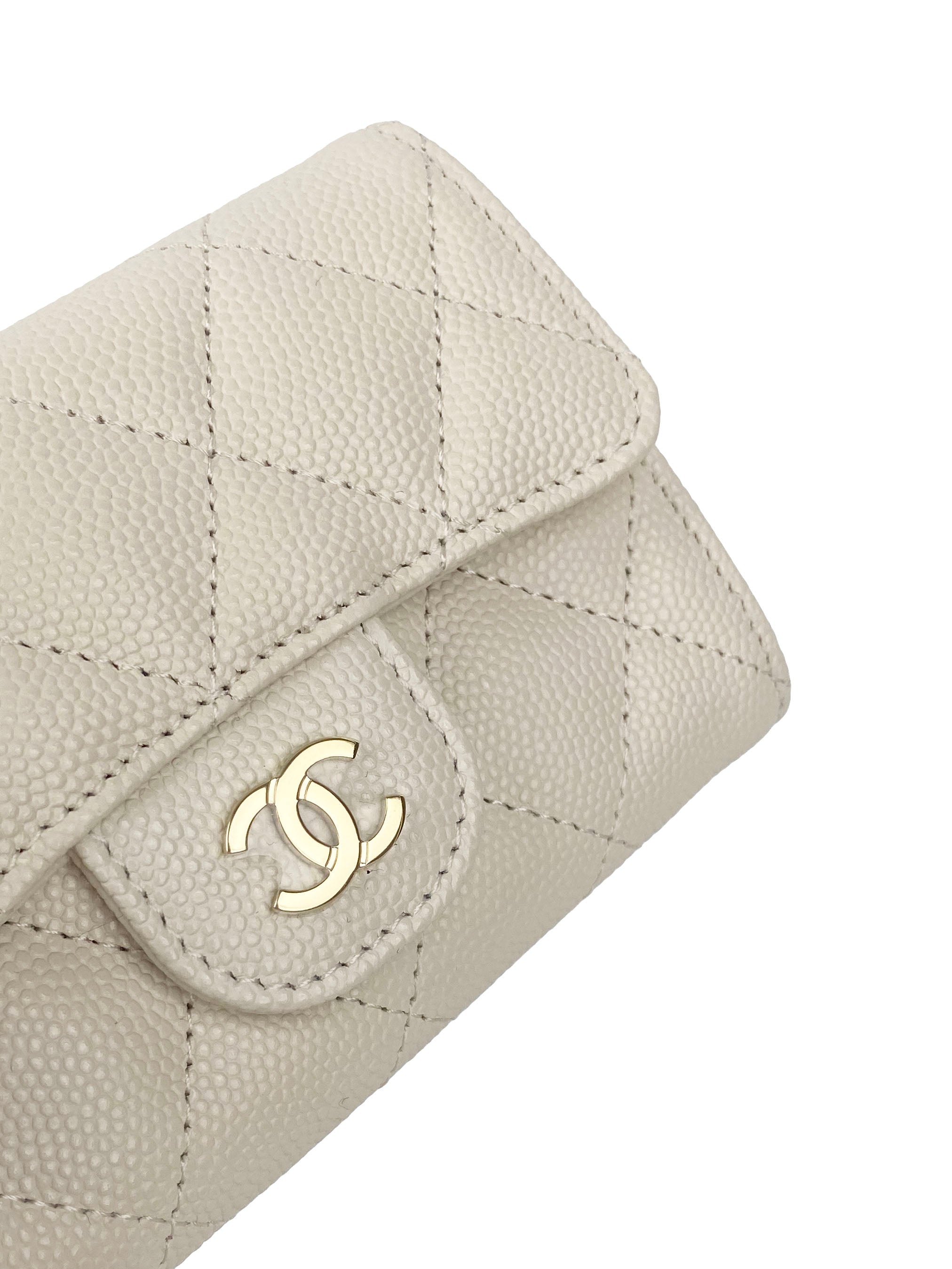 Chanel White Caviar Cardholder