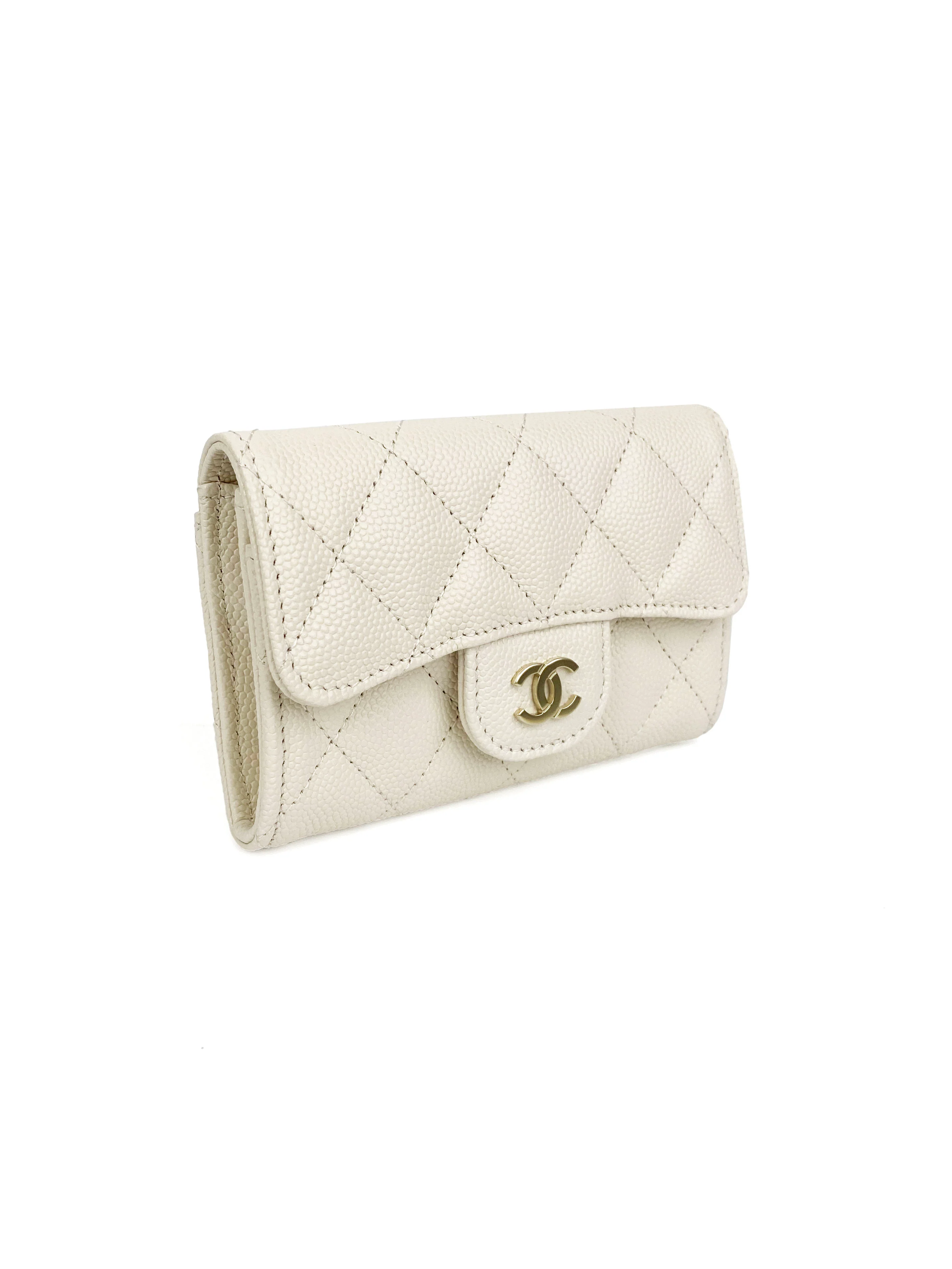 Chanel White Caviar Cardholder