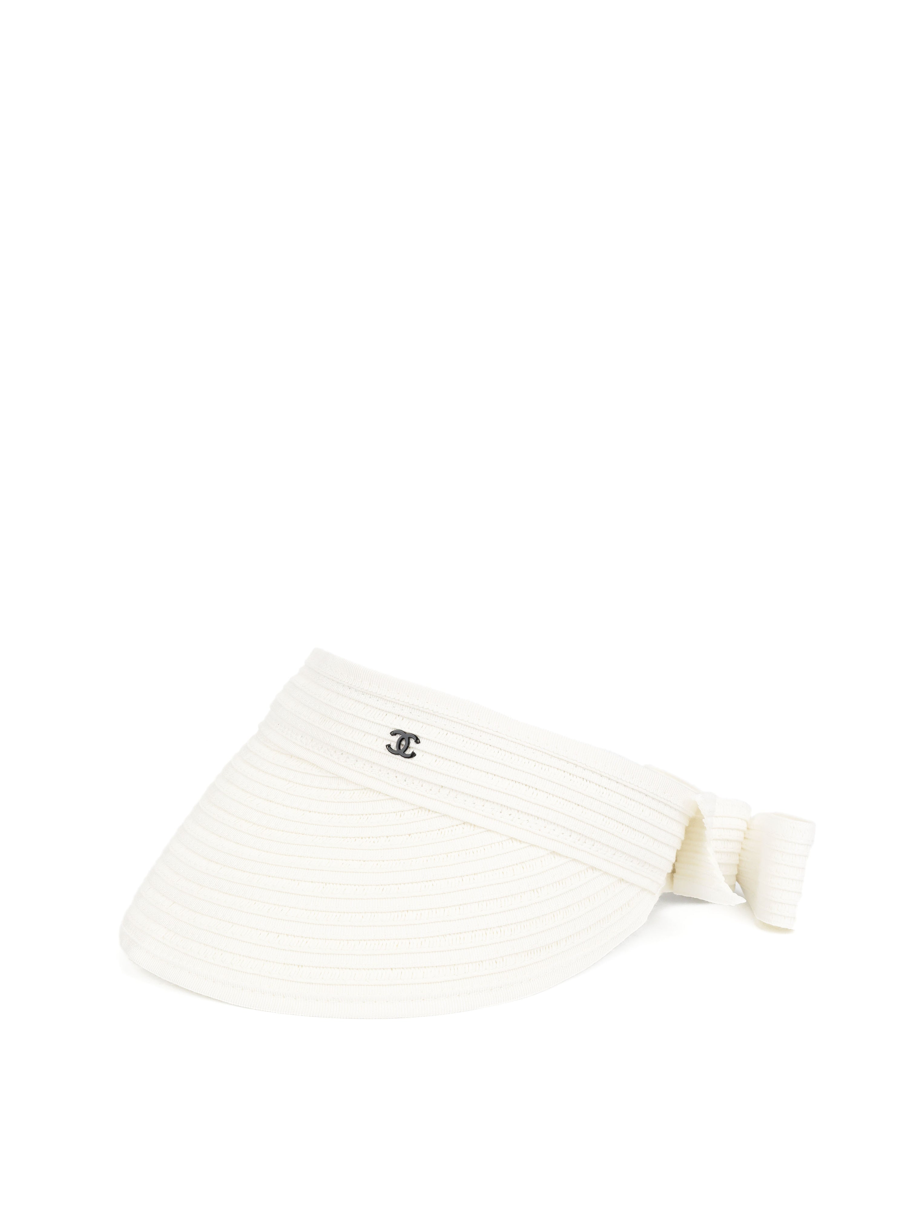 Chanel White Sun Visor Hat M