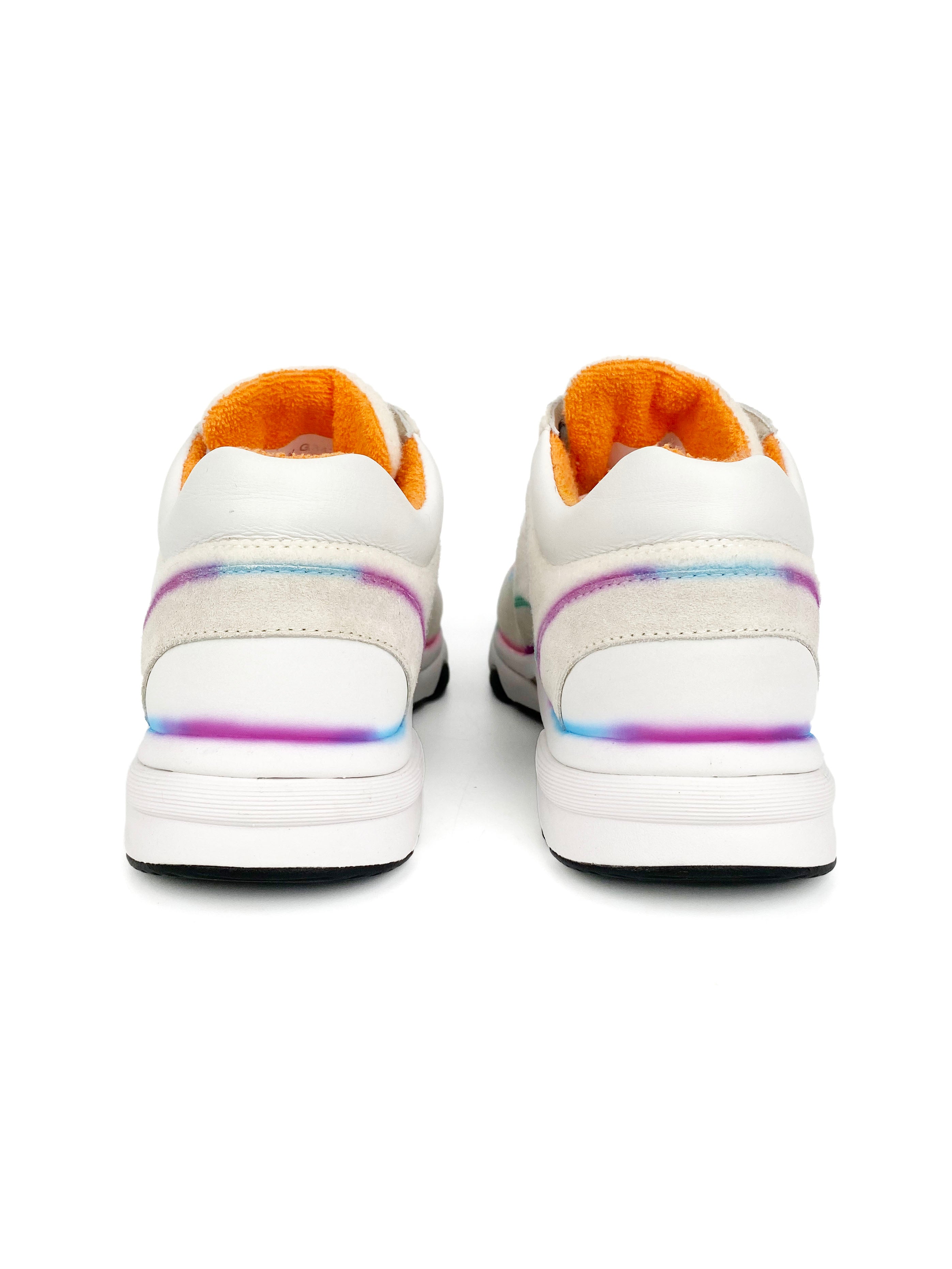 Chanel White 
Multicolour Suede Sneakers 38