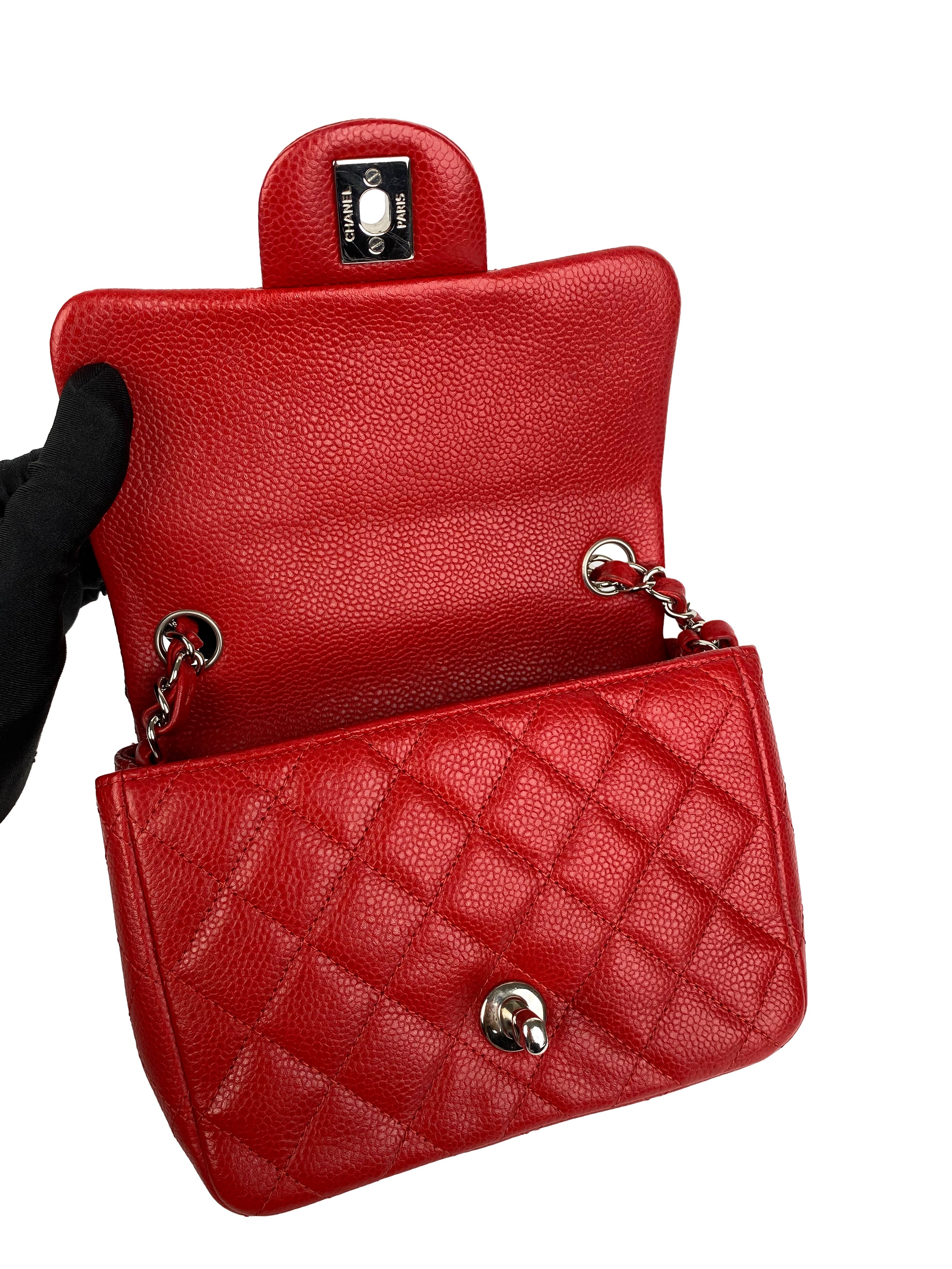 Chanel Mini Red Square Flap Bag