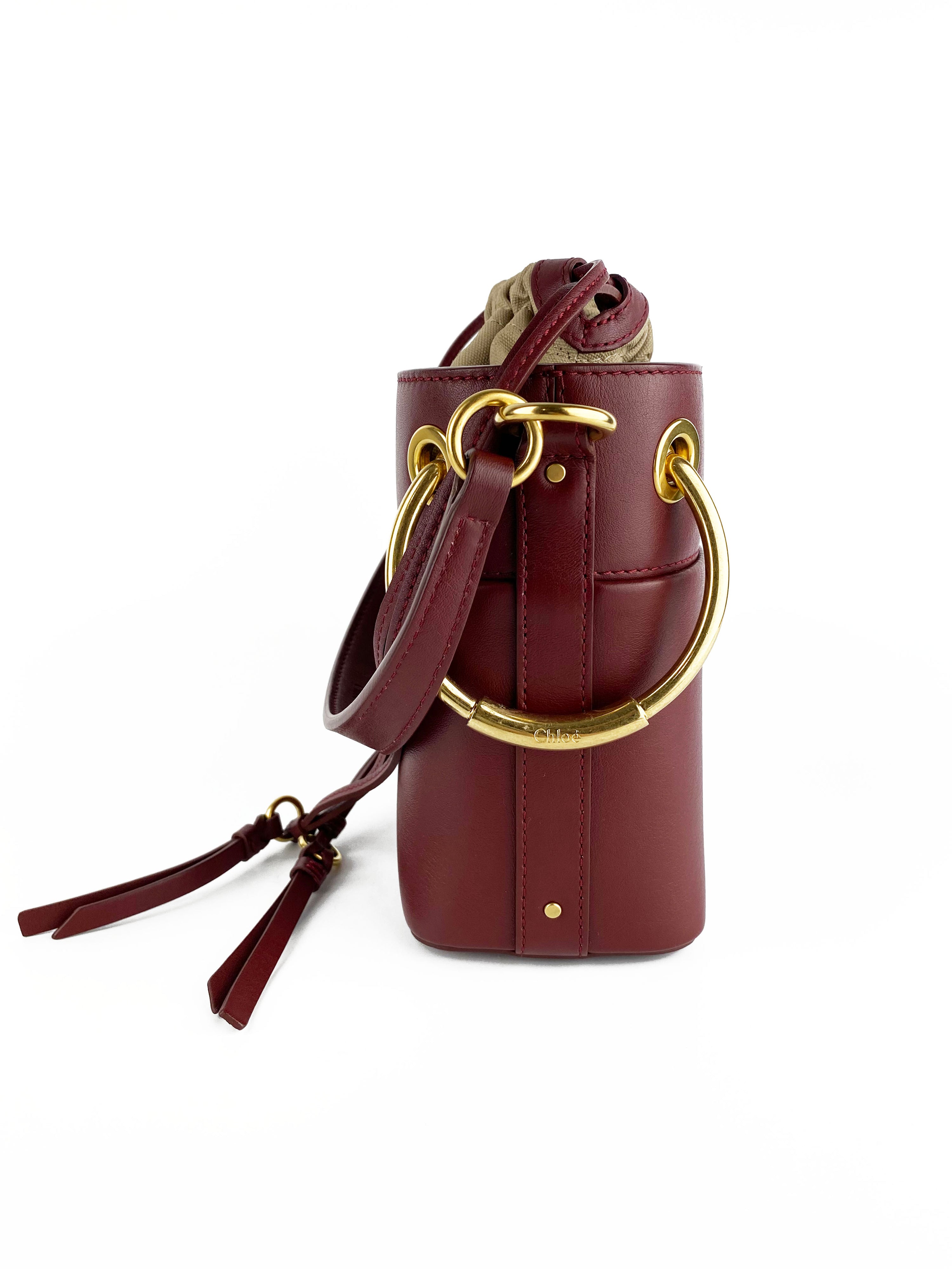 Chloe Burgundy Small Roy Bucket Bag