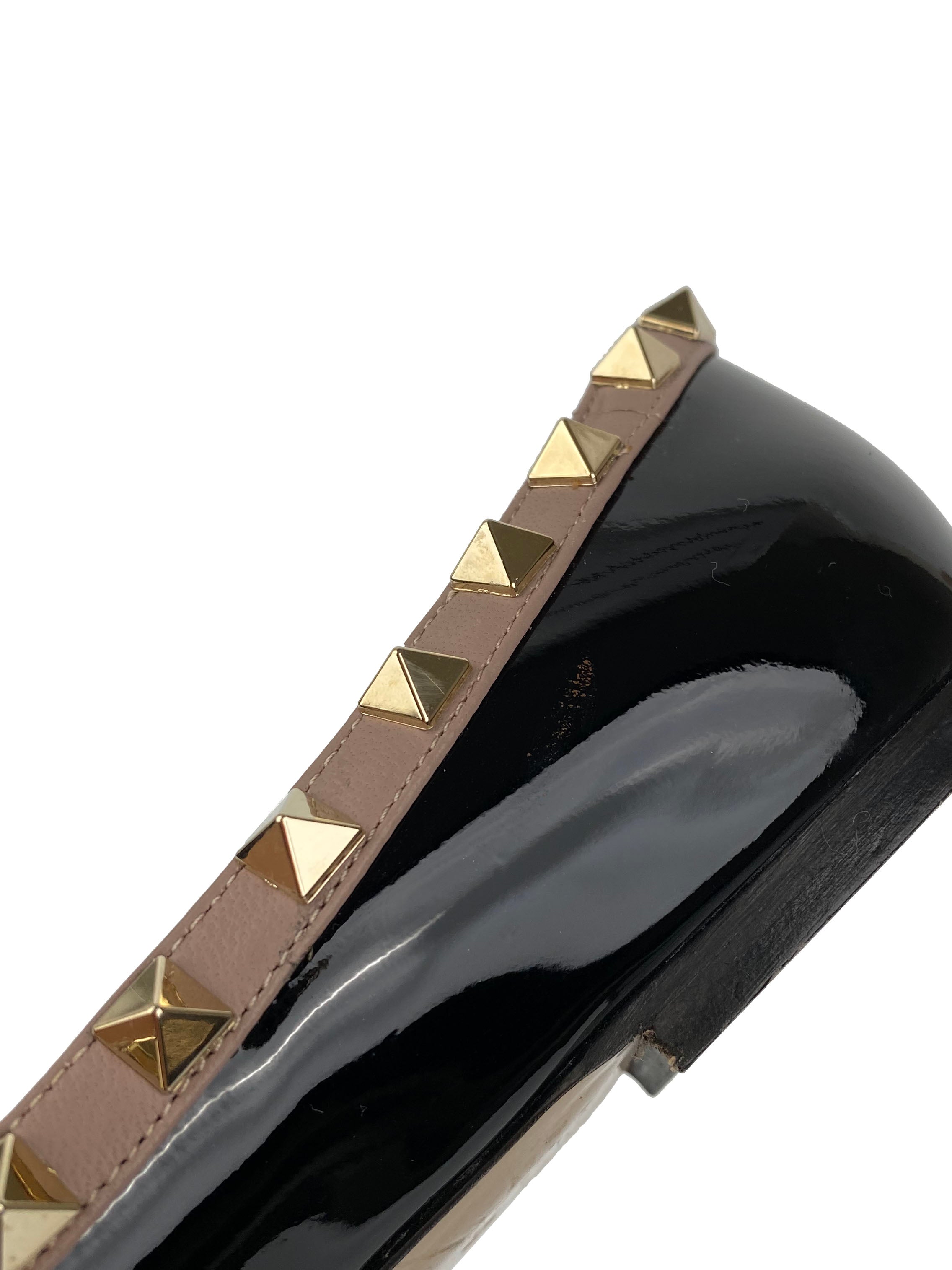 Valentino Black Rockstud Flats 37