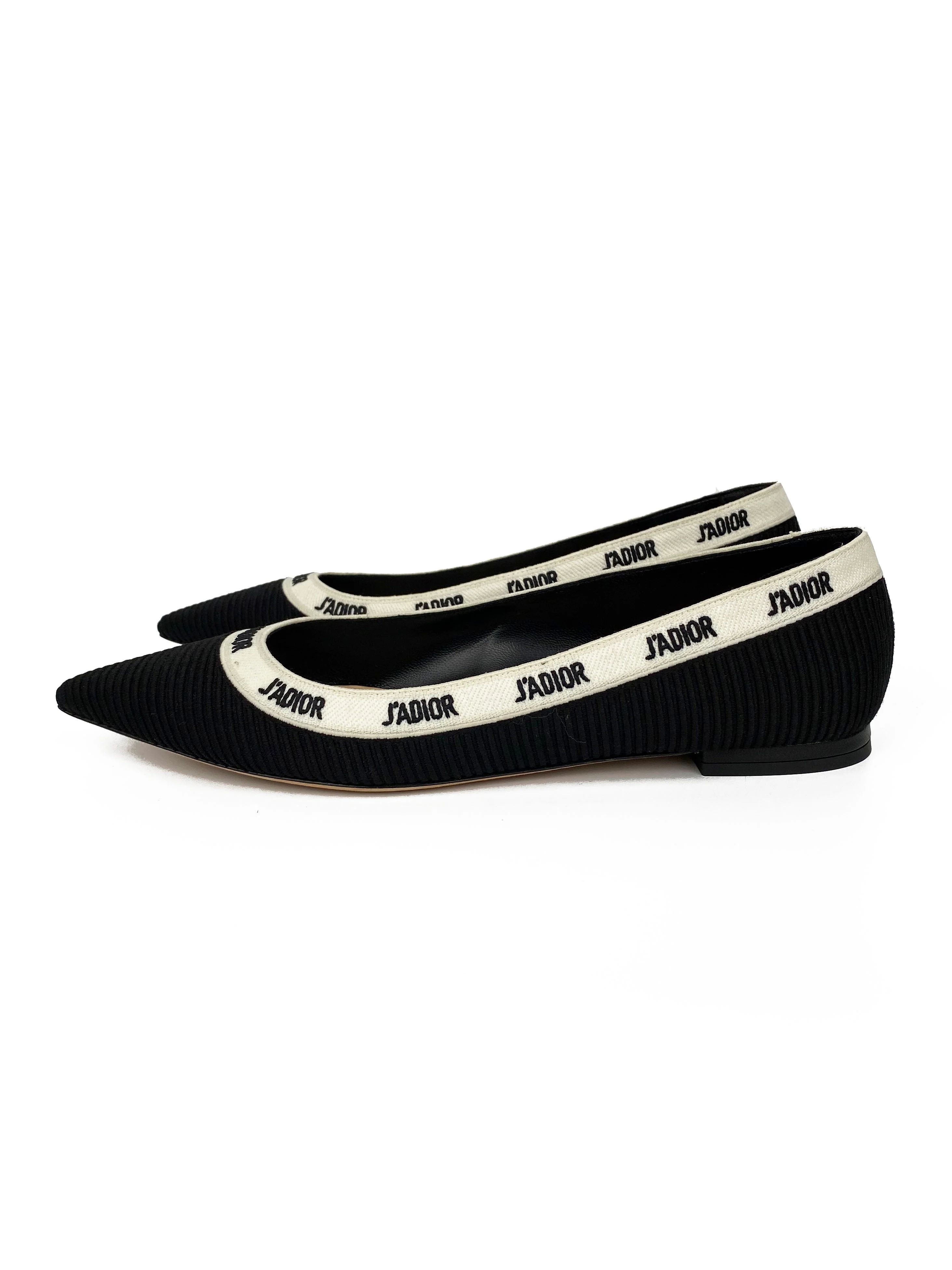 Dior Black Jadior Ballet Flats 40