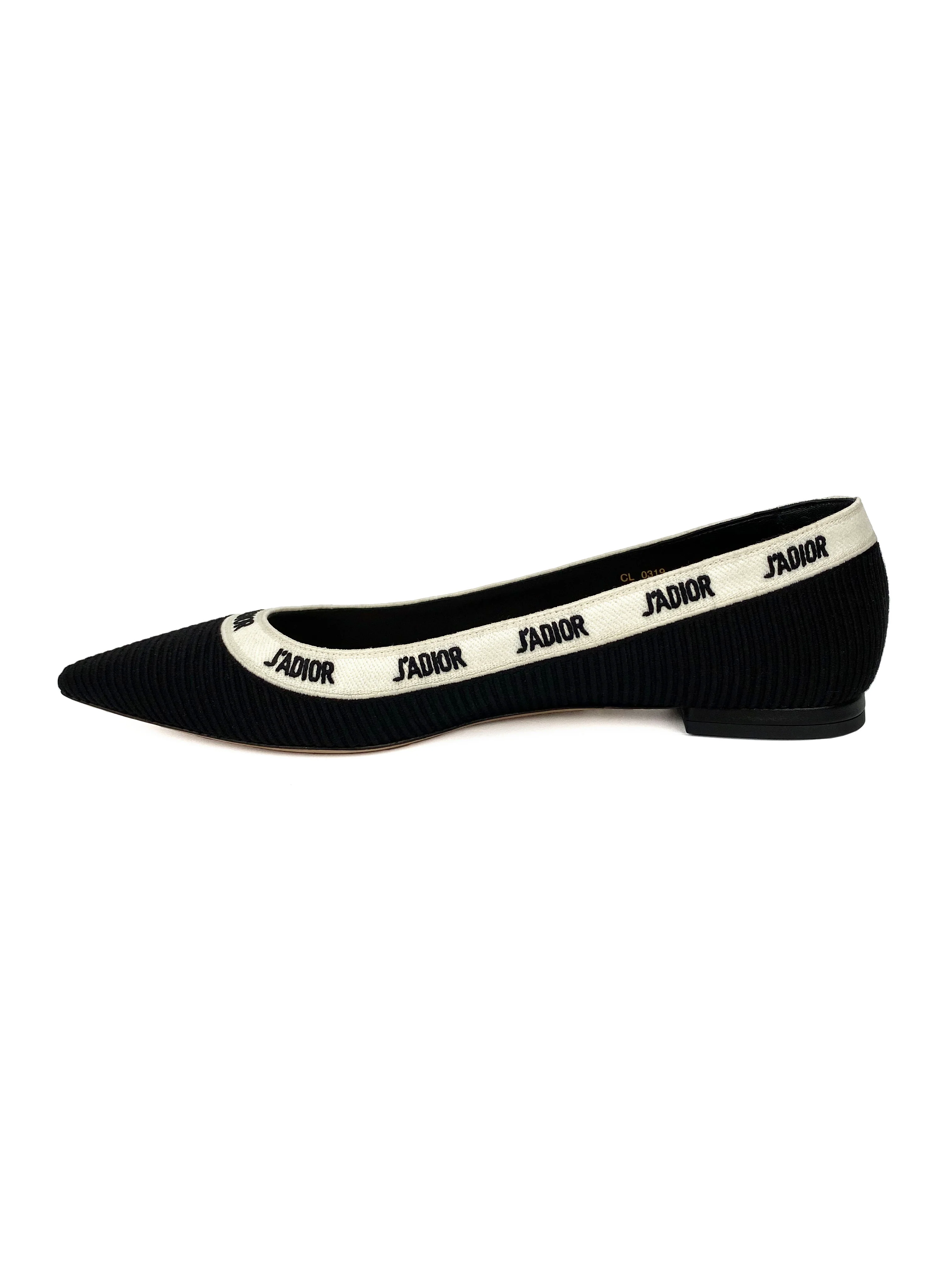 Dior Black Jadior Ballet Flats 40