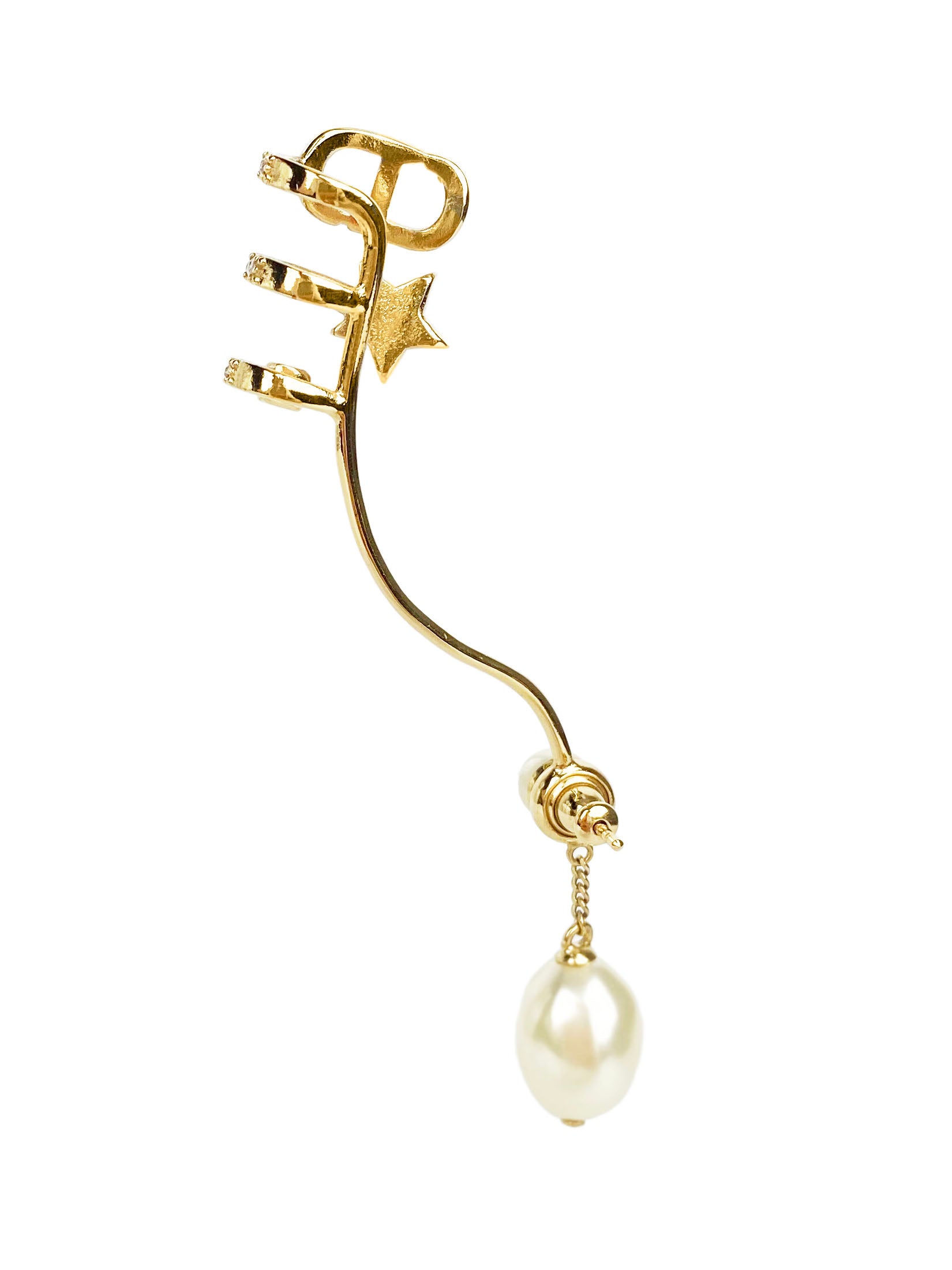 Dior CD Pearl Ear Cuff Earring