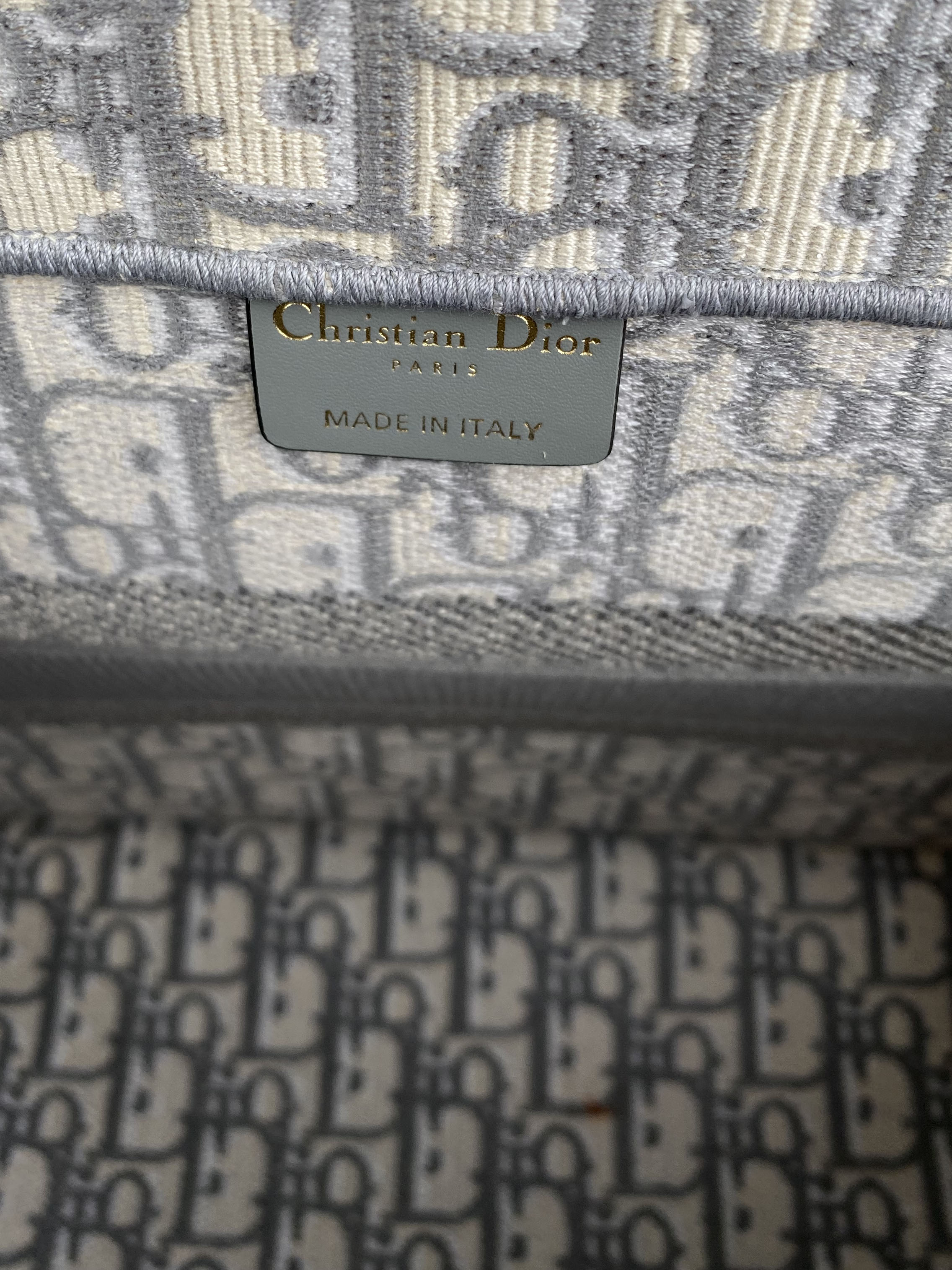 Dior Grey Oblique Small Book Tote