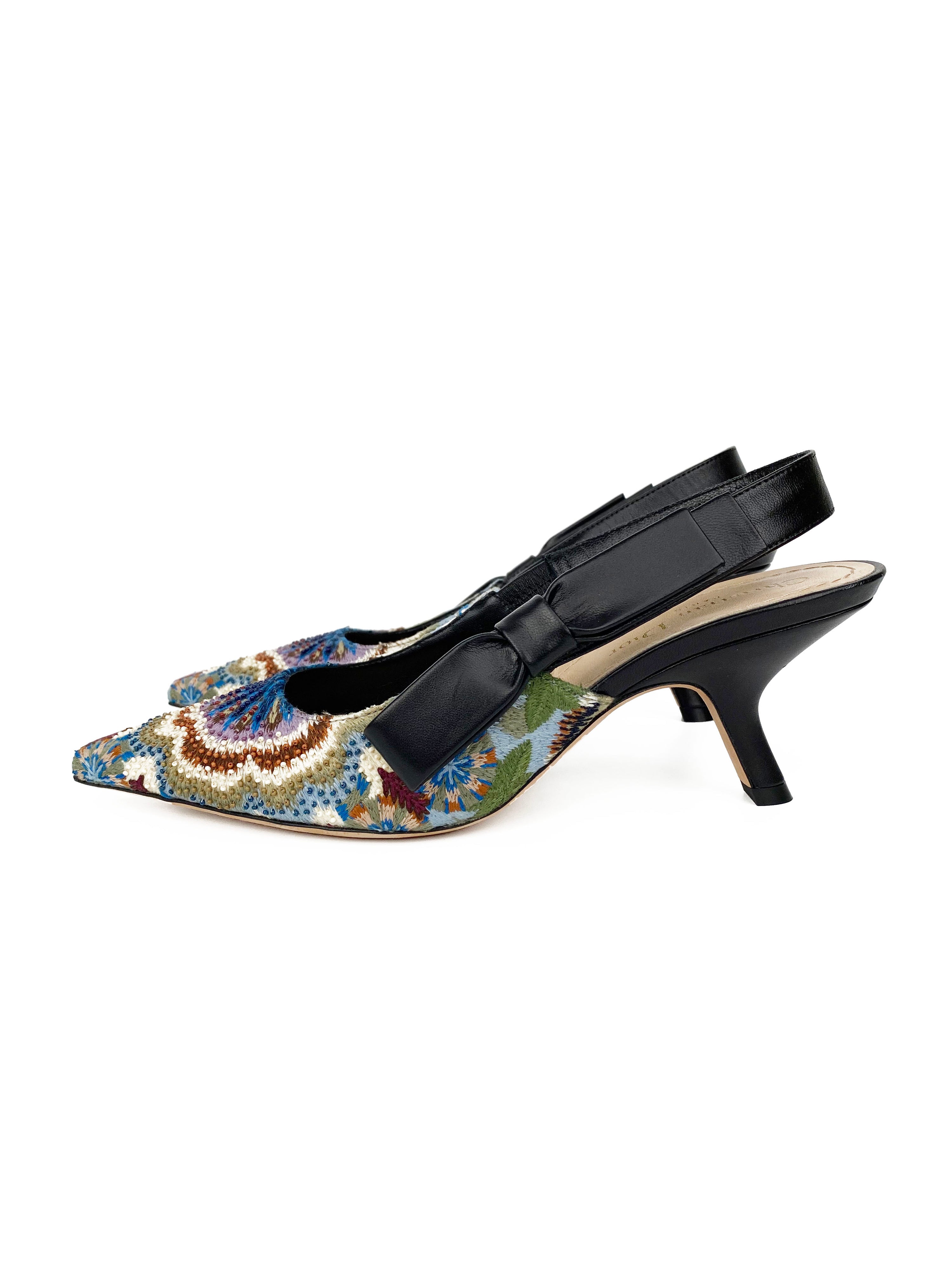 Dior Sweet-D Kaleidoscope Slingback Heels 37.5