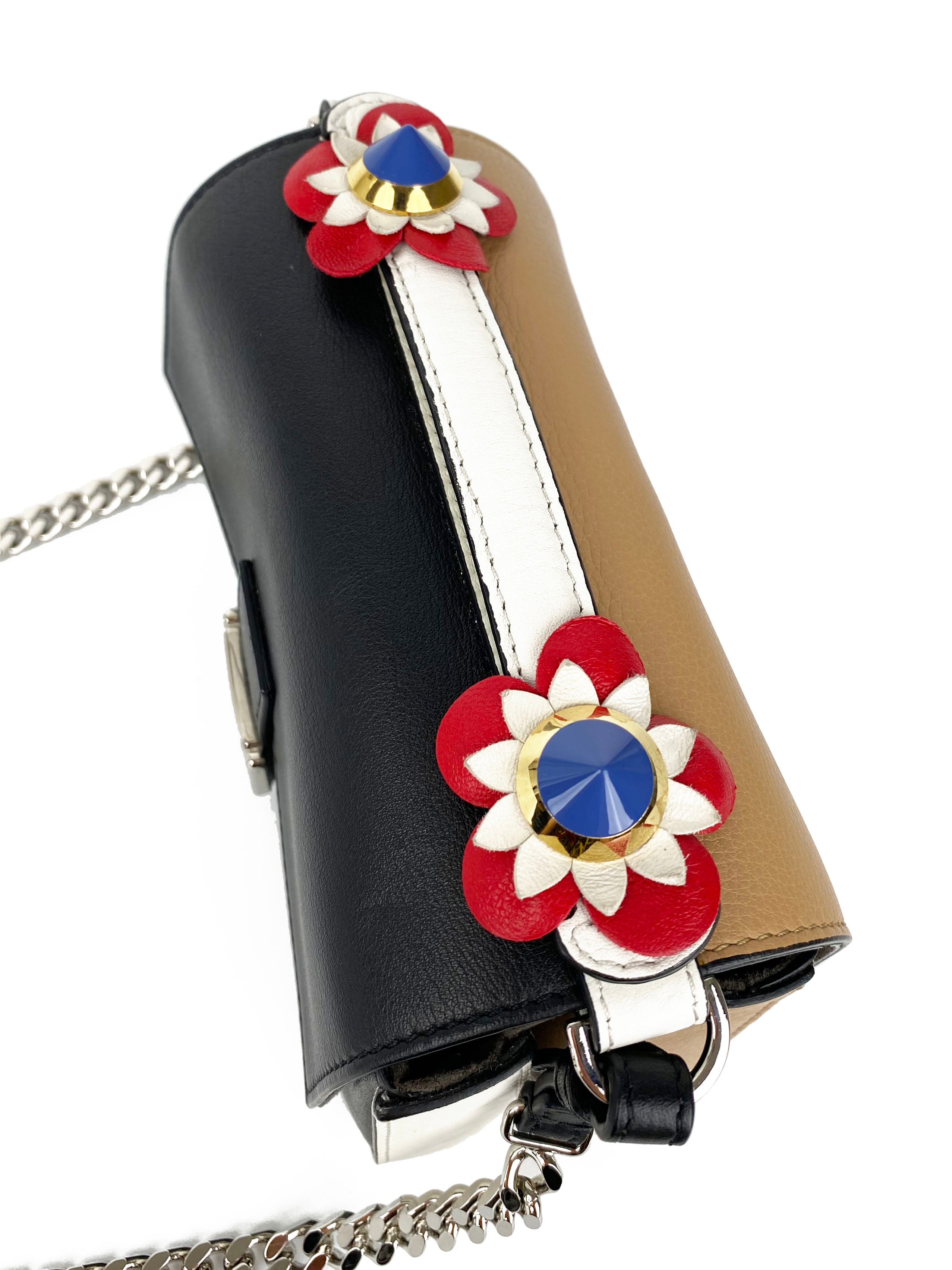 Fendi Black & Nude Micro Double Baguette Bag