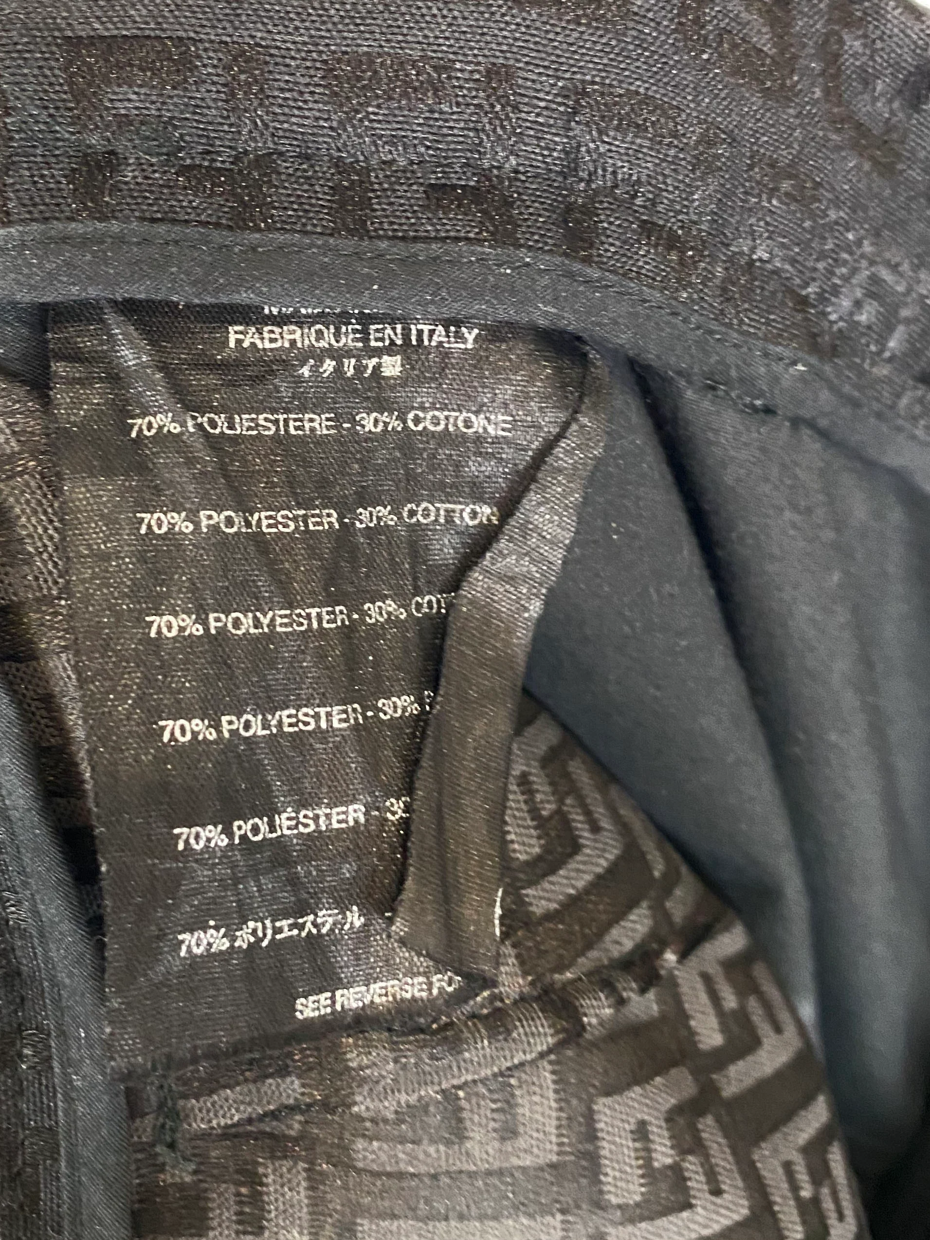 Fendi Vintage Black Monogram Pants 40