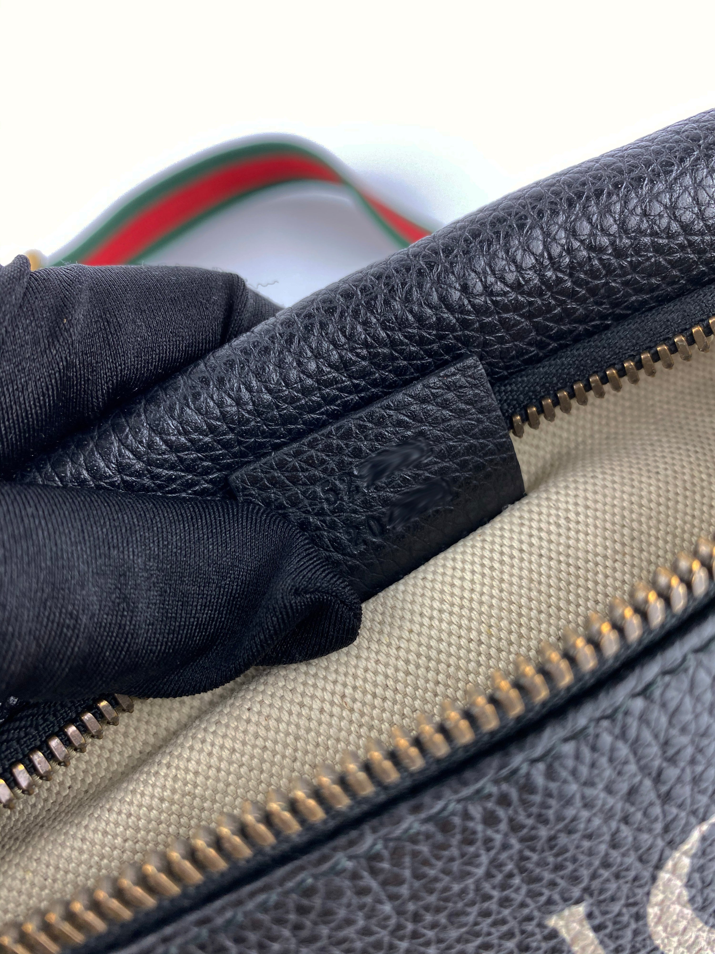 Gucci Black Print Leather Belt Bag