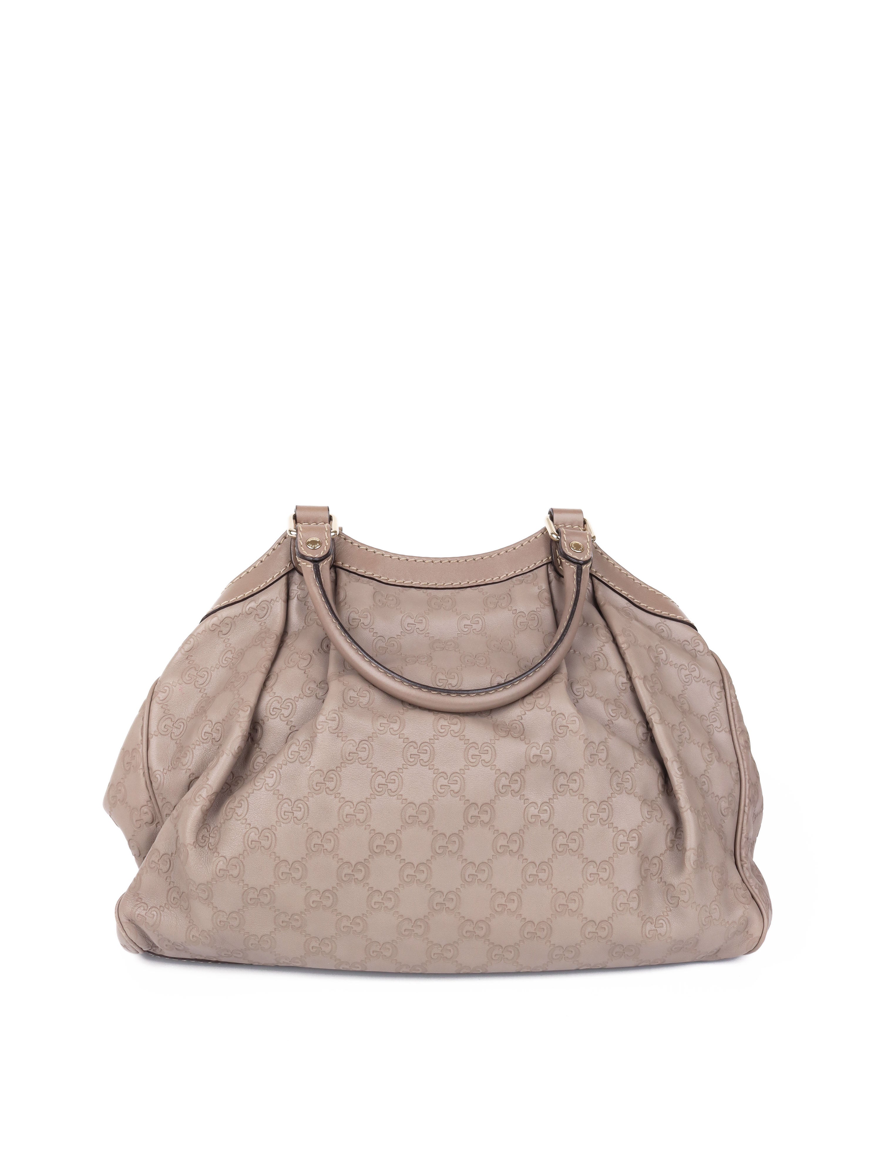 Gucci Grey Monogram Sukey Leather Tote