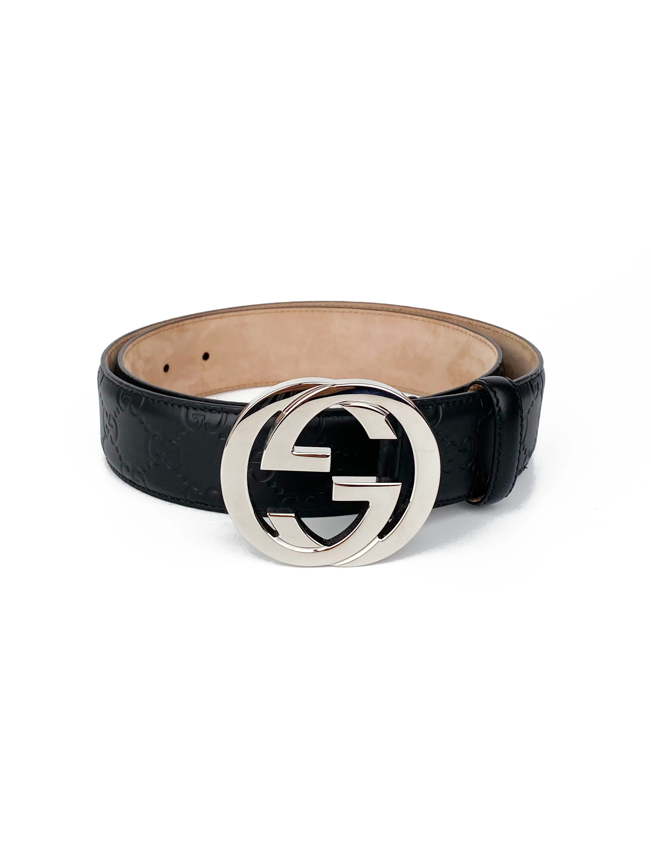 Gucci Mens Black Signature Belt 90
