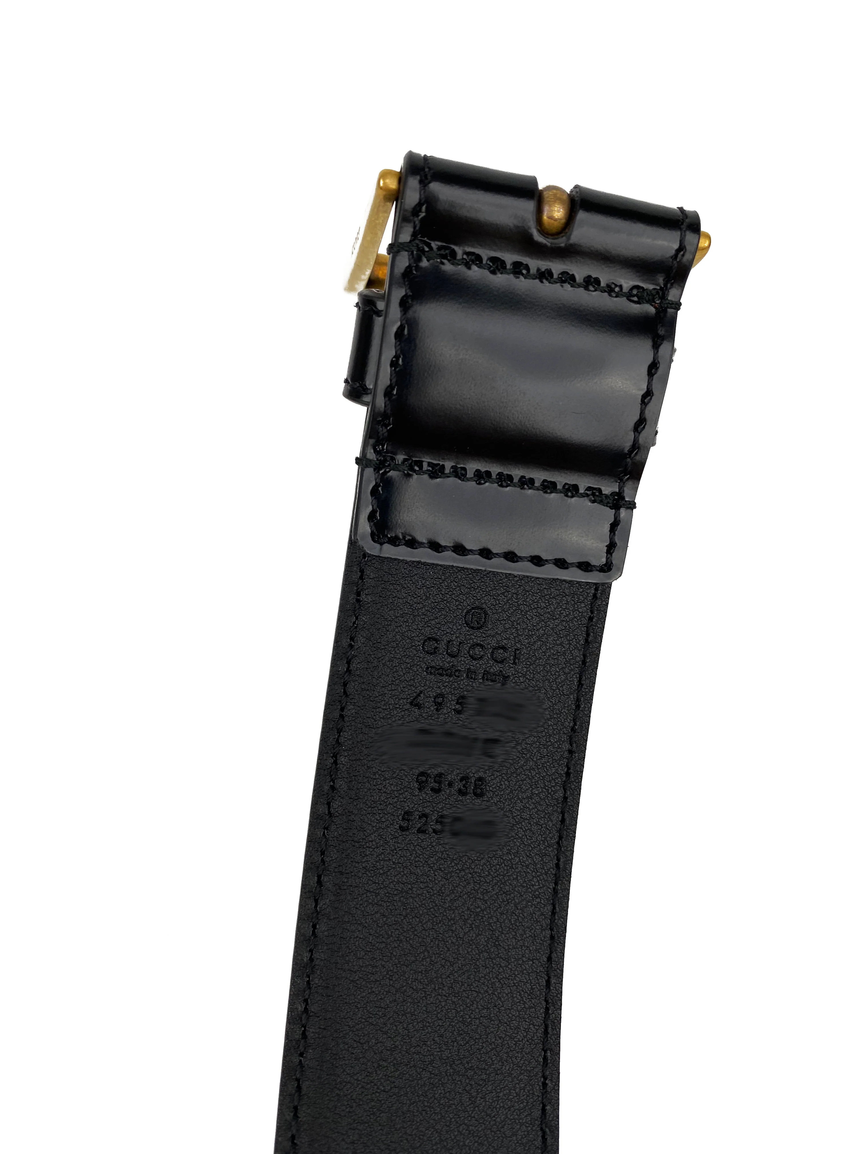 Gucci Mens Leather Belt with Web 95