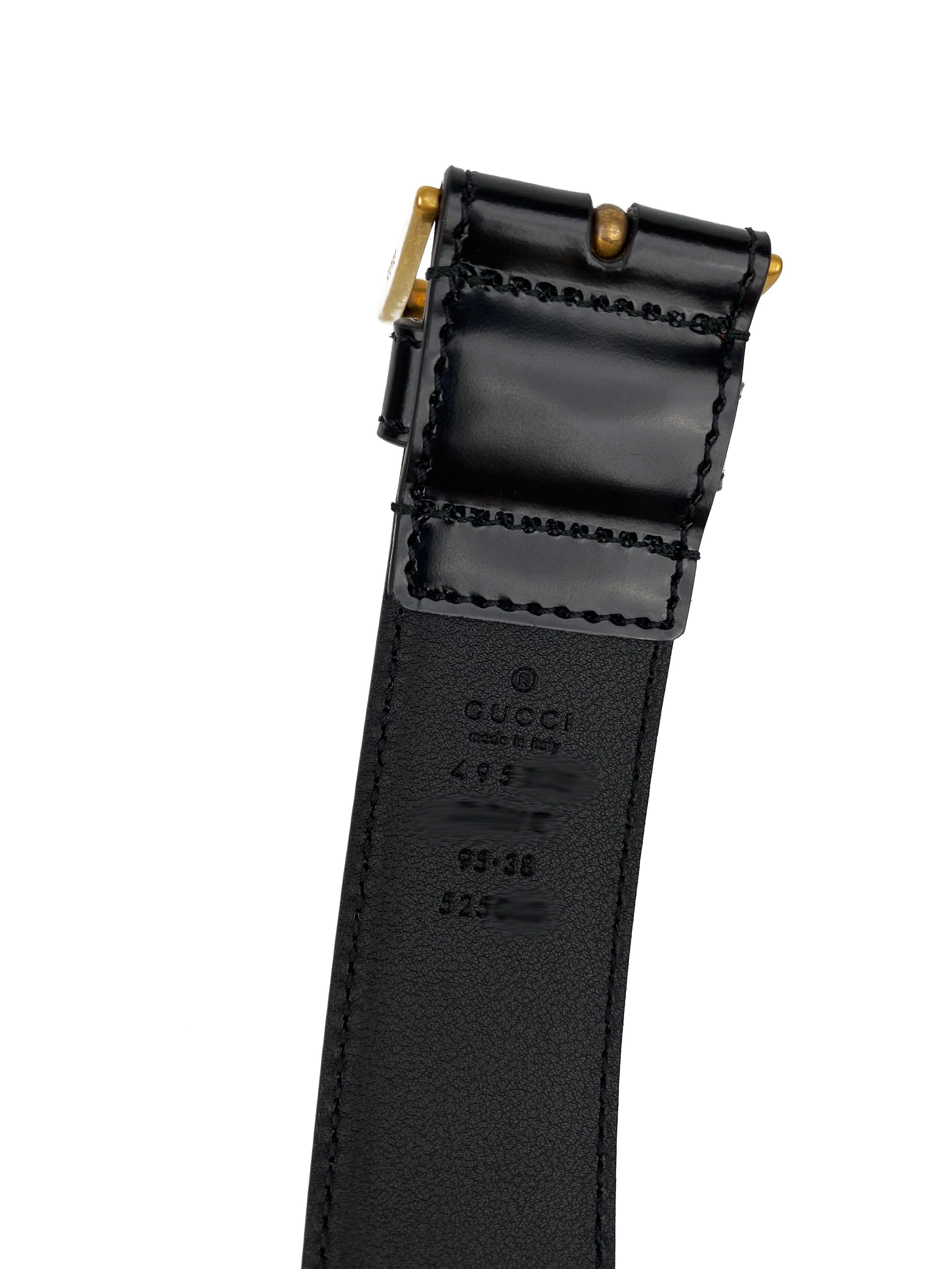 Gucci Men's Leather Belt with Web 95