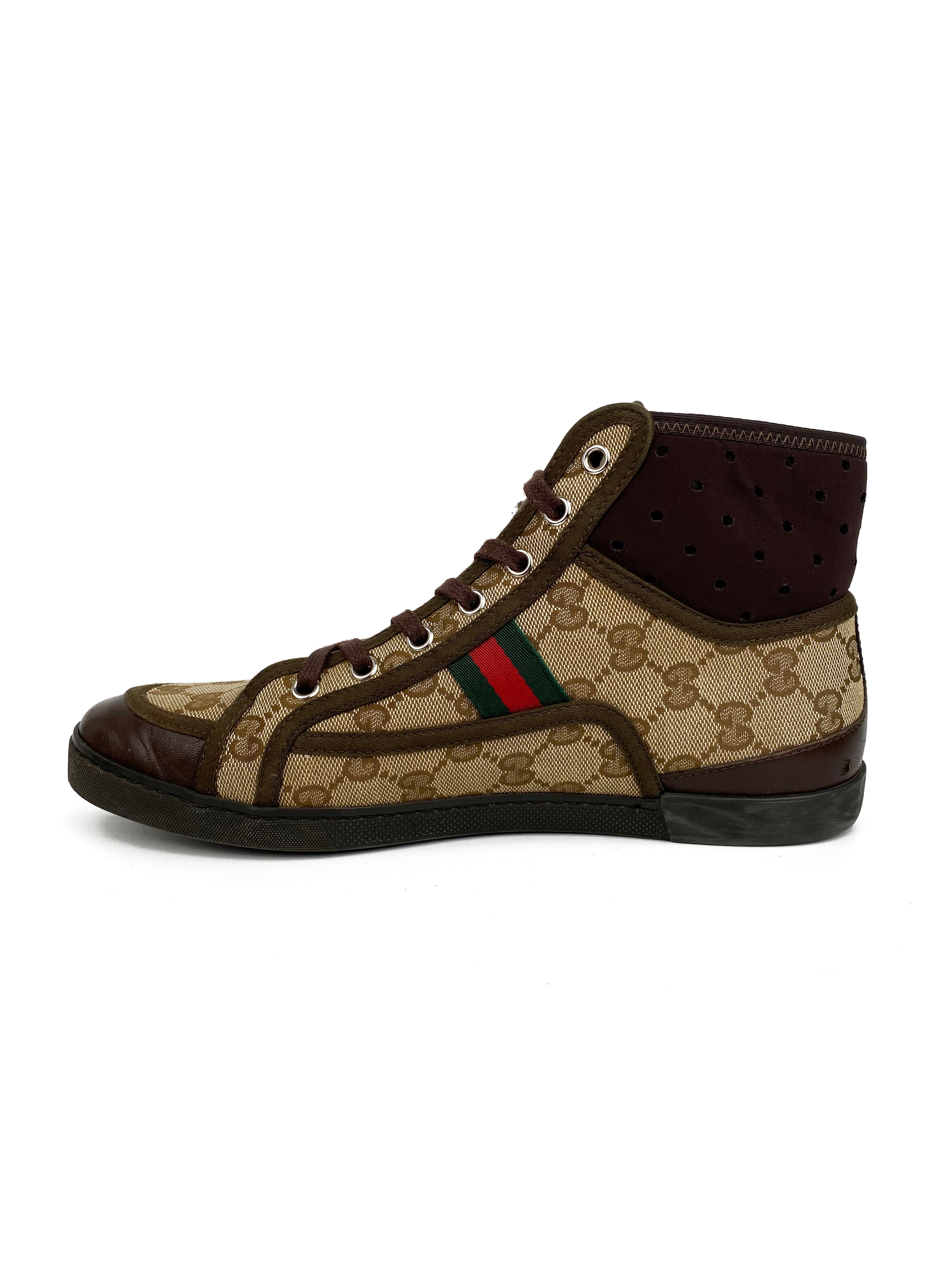 Gucci Monogram Cannes High-Top Sneakers 38