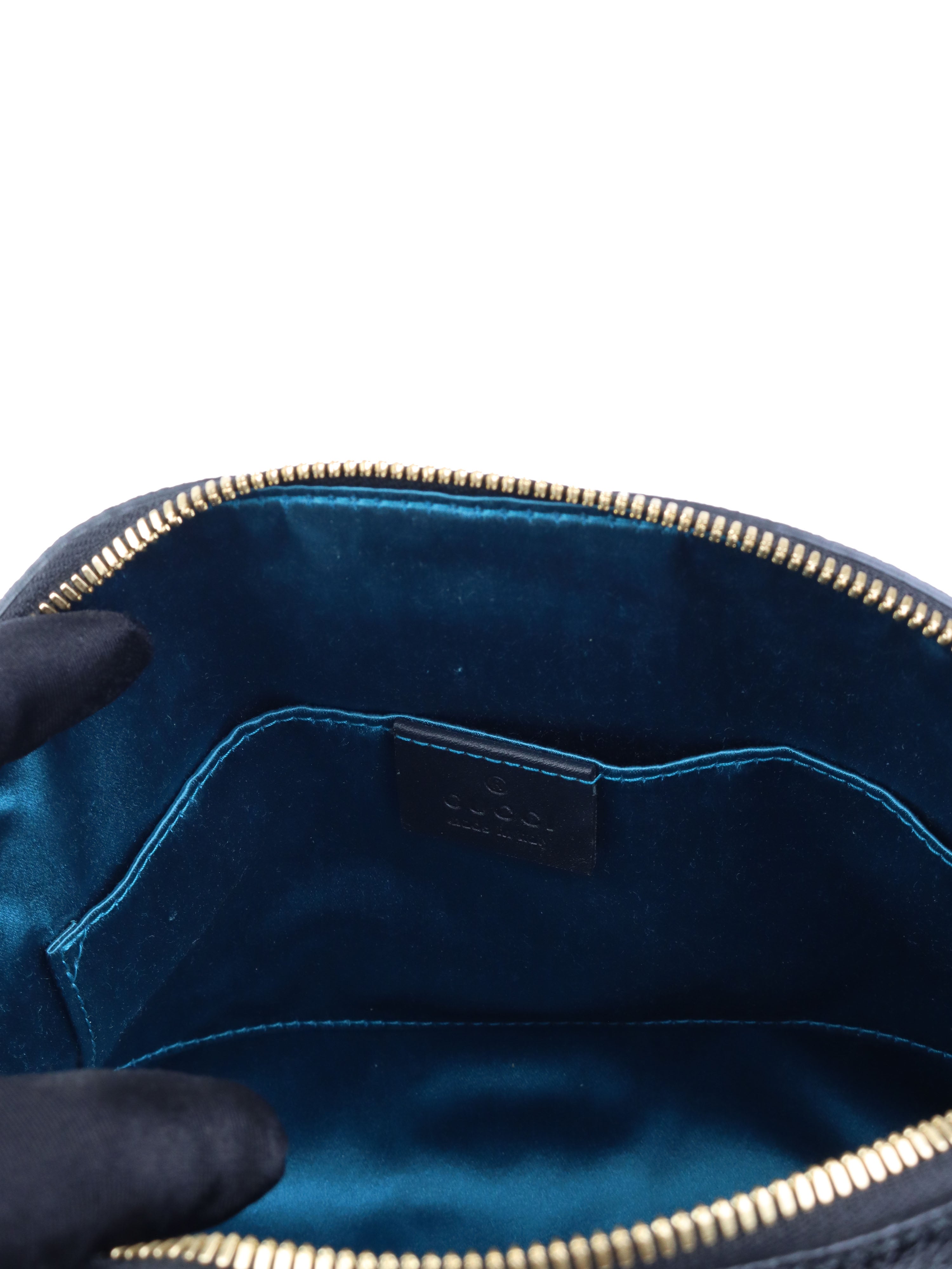 Gucci Navy Suede Ophidia Shoulder Bag