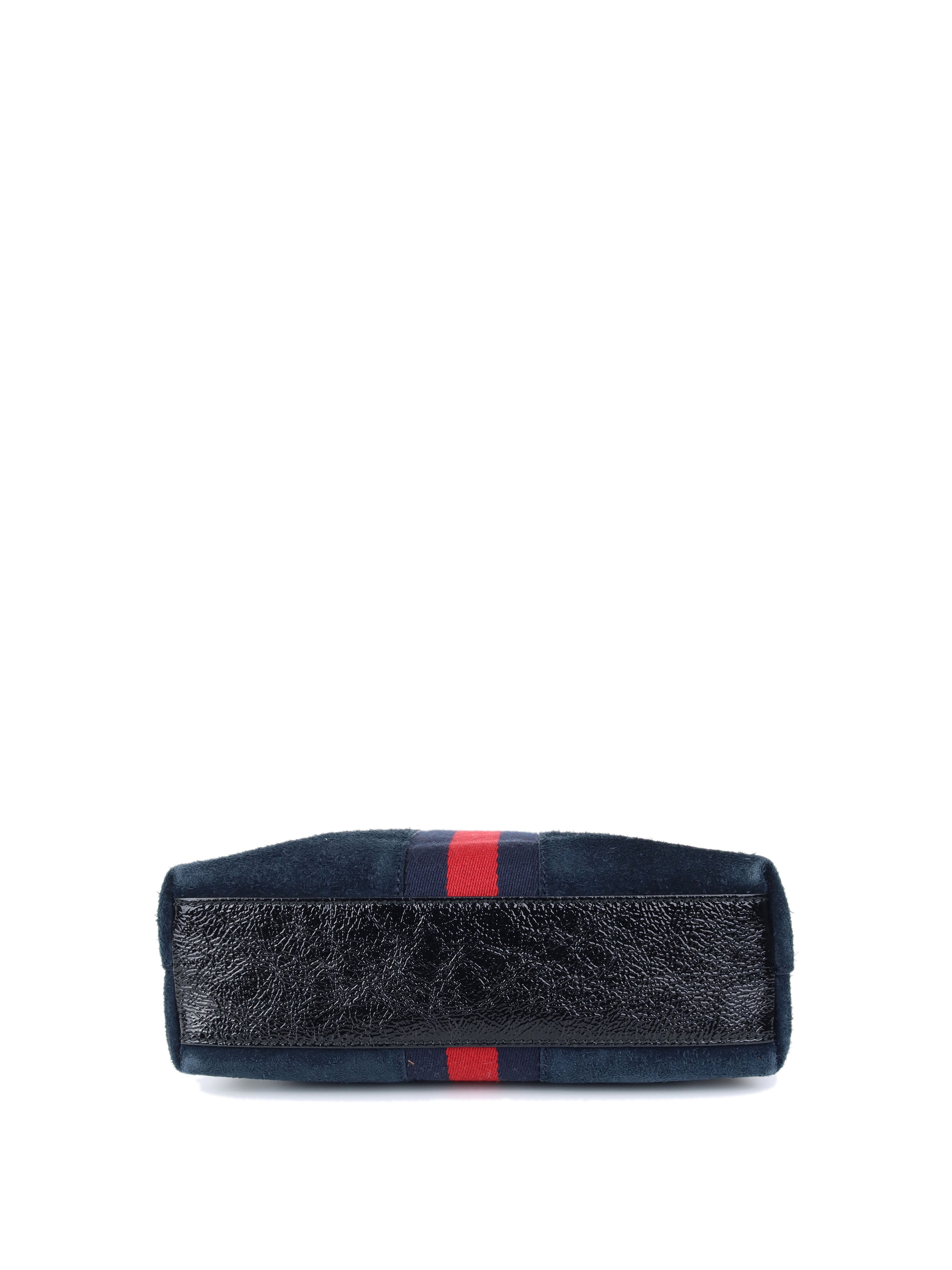 Gucci Navy Suede Ophidia Shoulder Bag