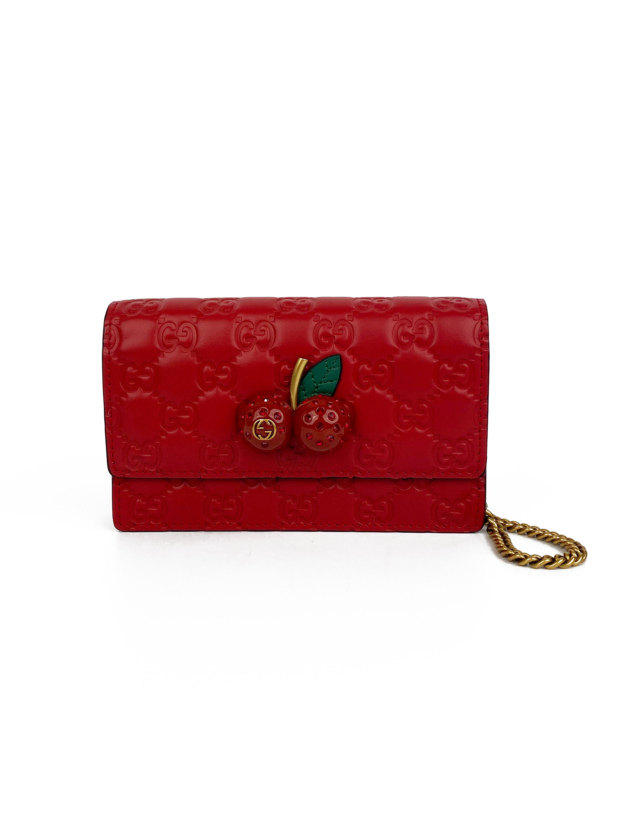 Gucci Red Mini Cherries Supreme Bag