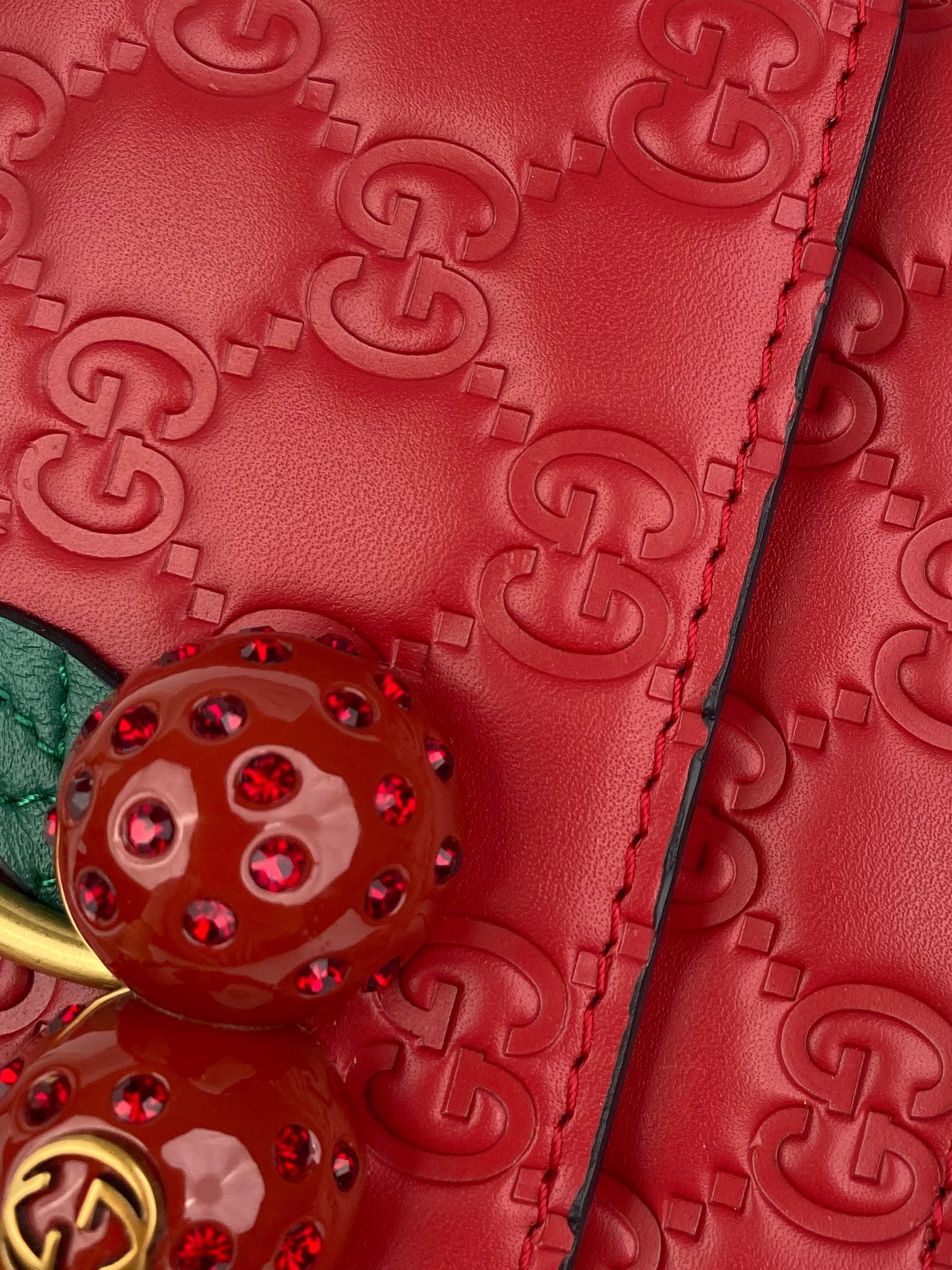 Gucci Red Mini Cherries Supreme Bag