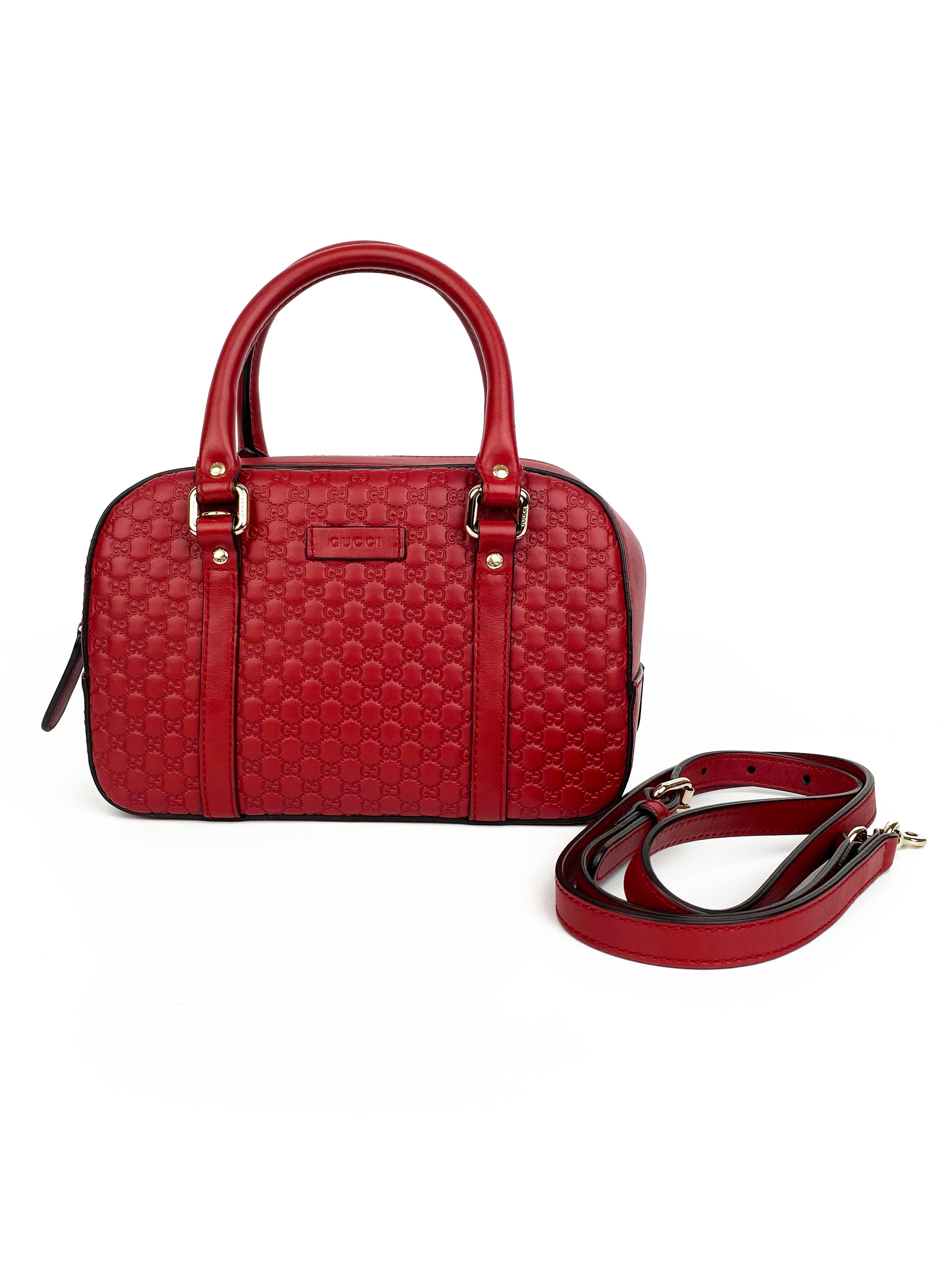 Gucci Red Small Guccissima Shoulder Bag