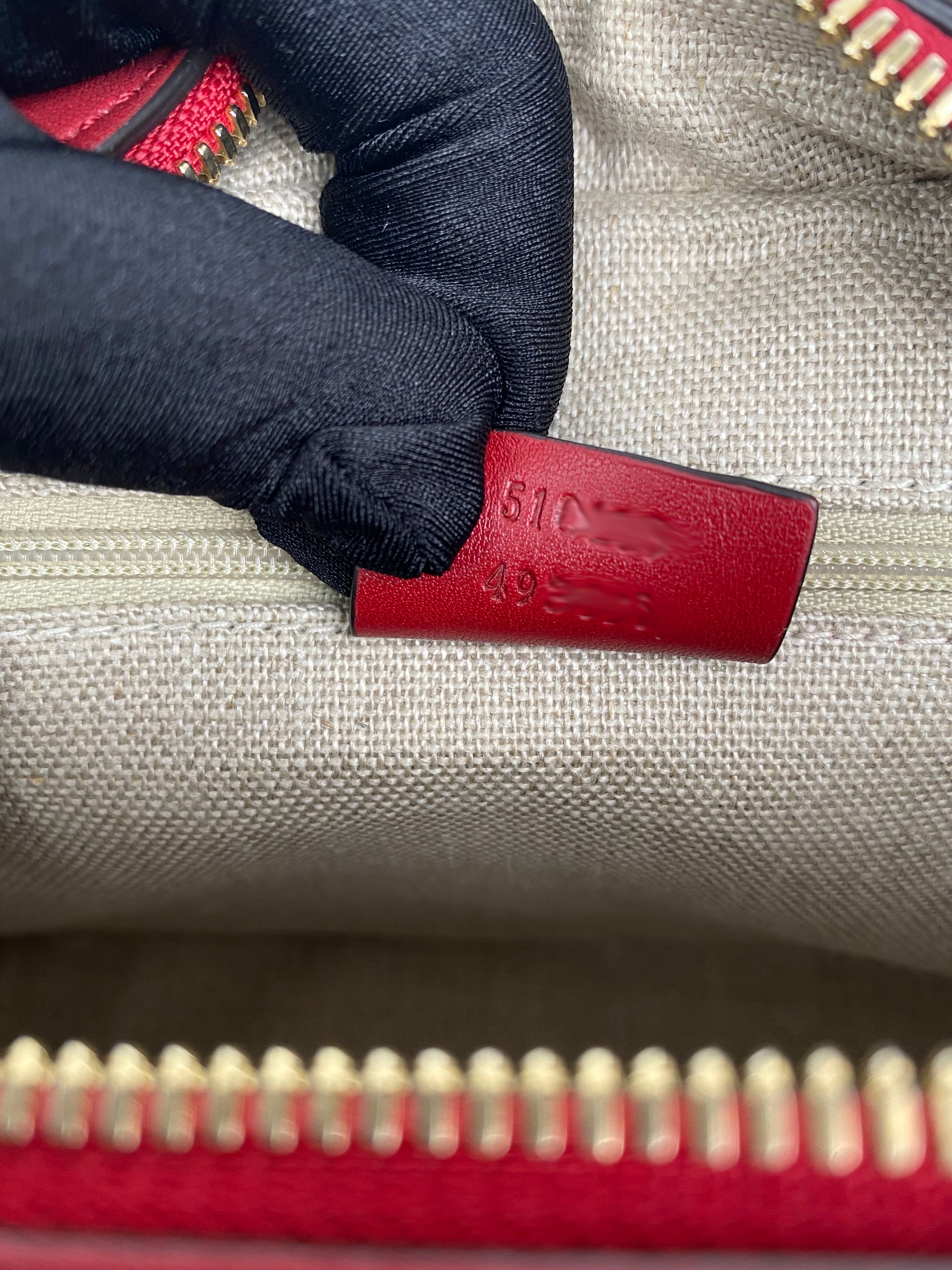 Gucci Red Small Guccissima Shoulder Bag