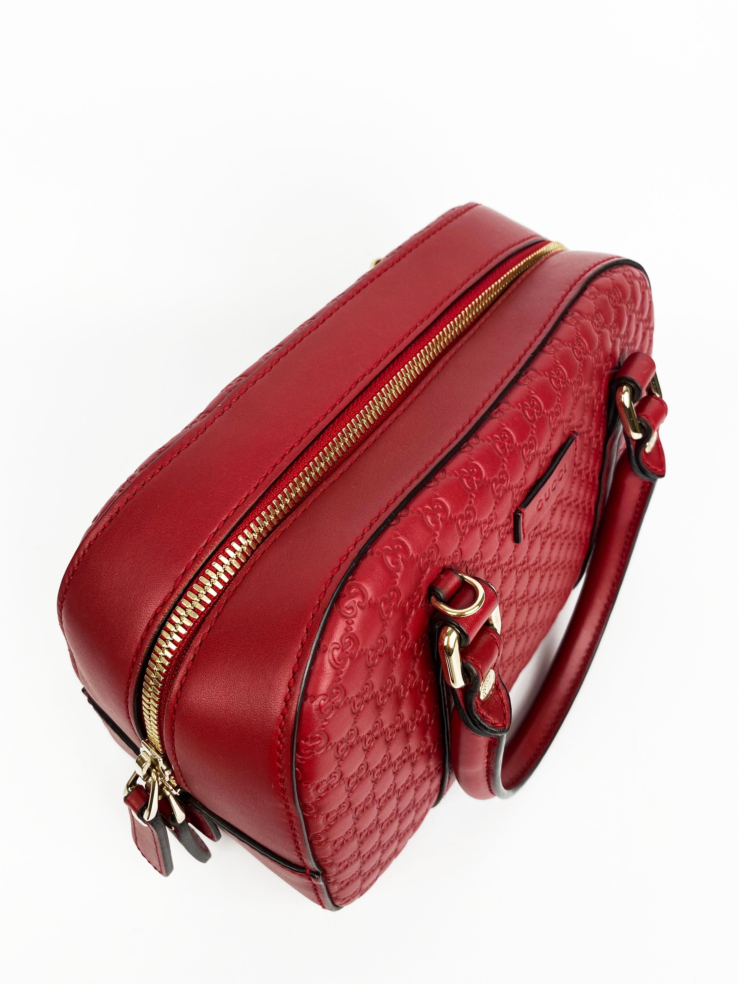 Gucci Red Small Guccissima Shoulder Bag