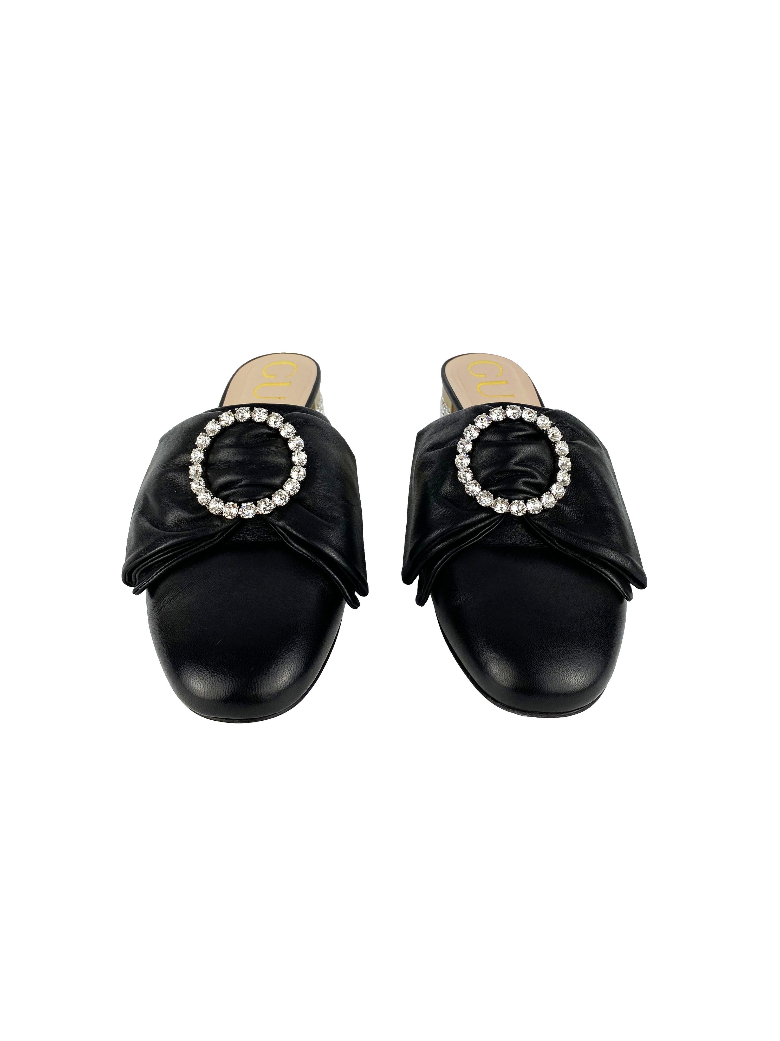 Gucci Ilse Crystal Bow Loafers 38