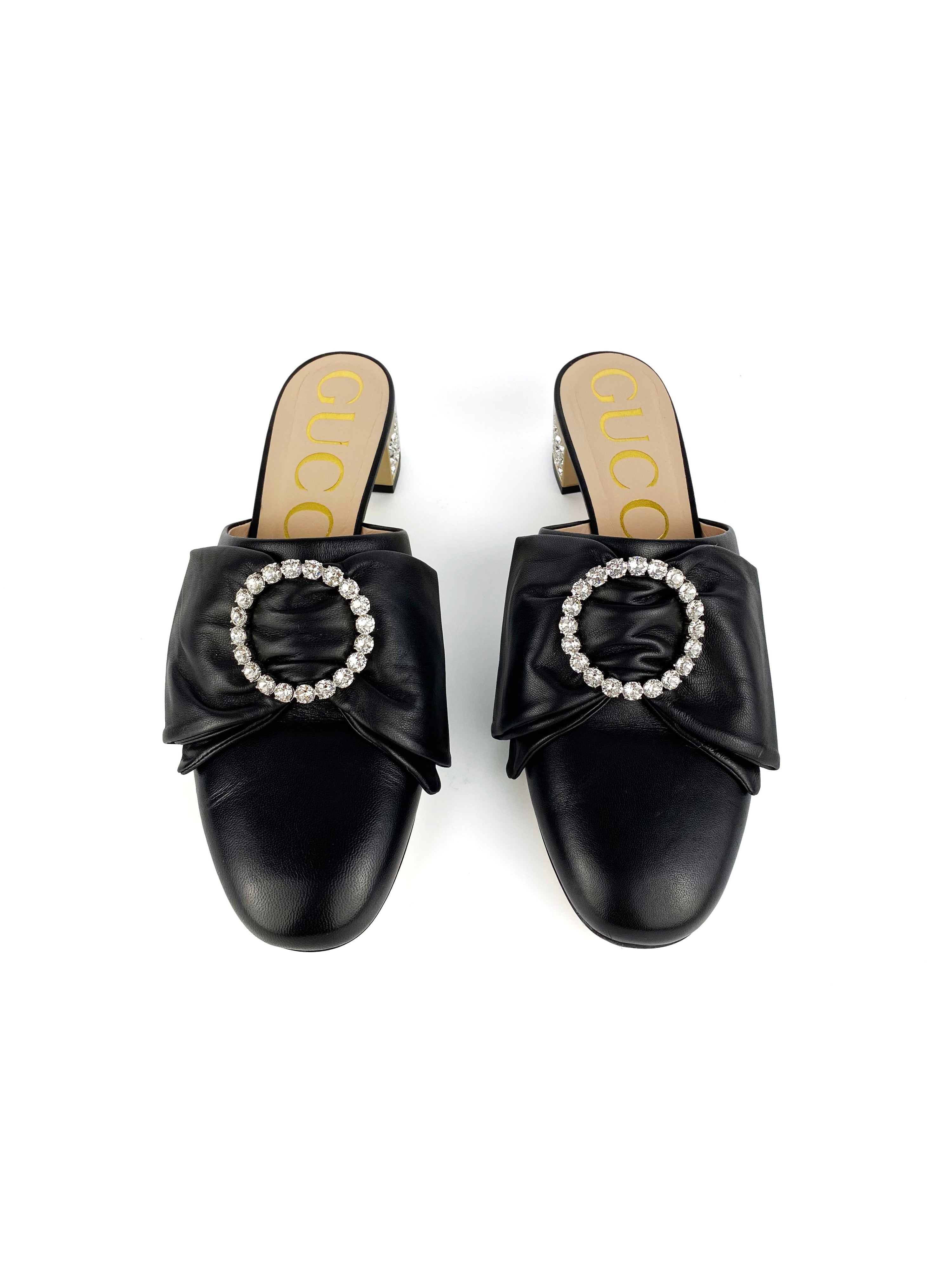 Gucci Ilse Crystal Bow Loafers 38